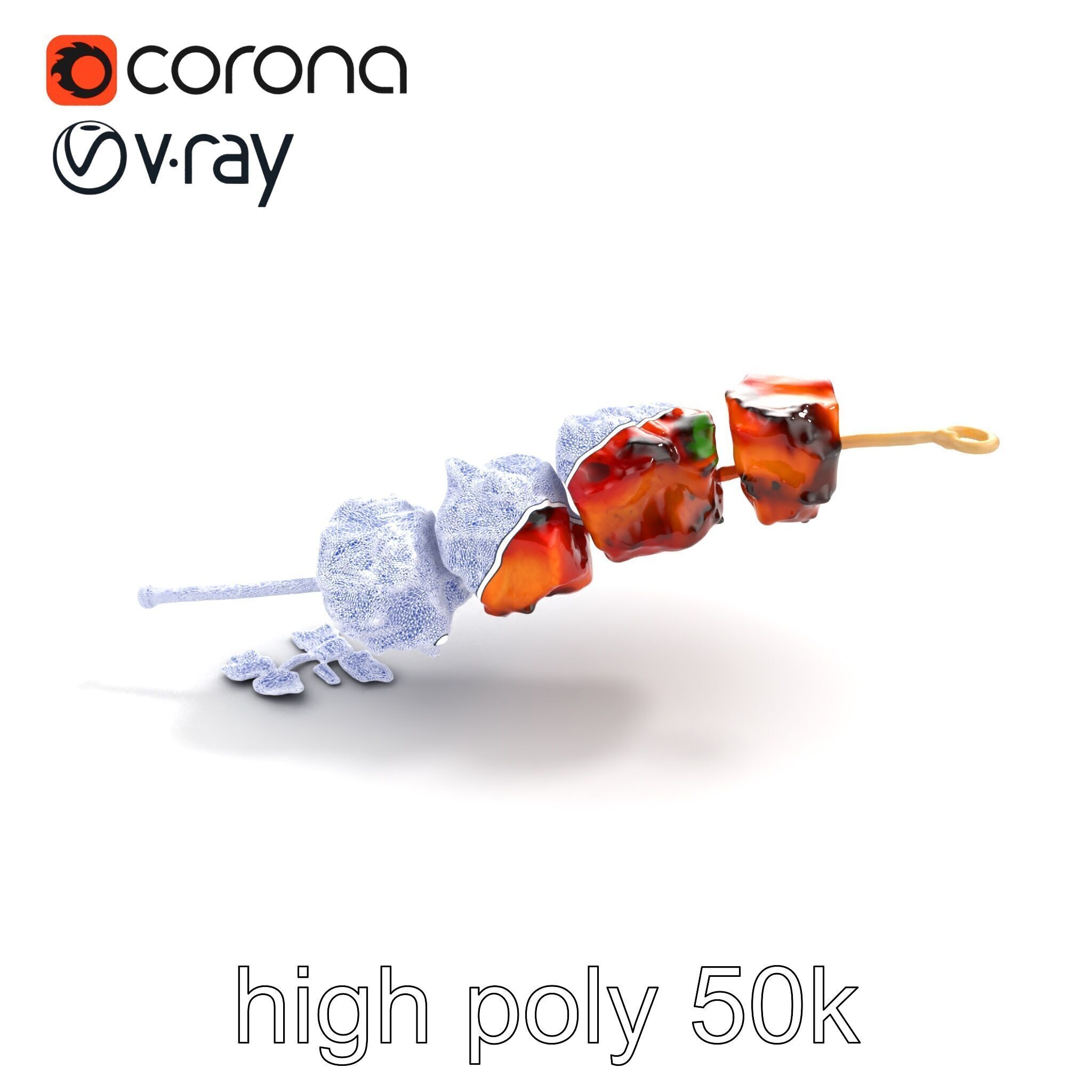 Grilled Kebab Skewer model pack Low-poly 3D model_32