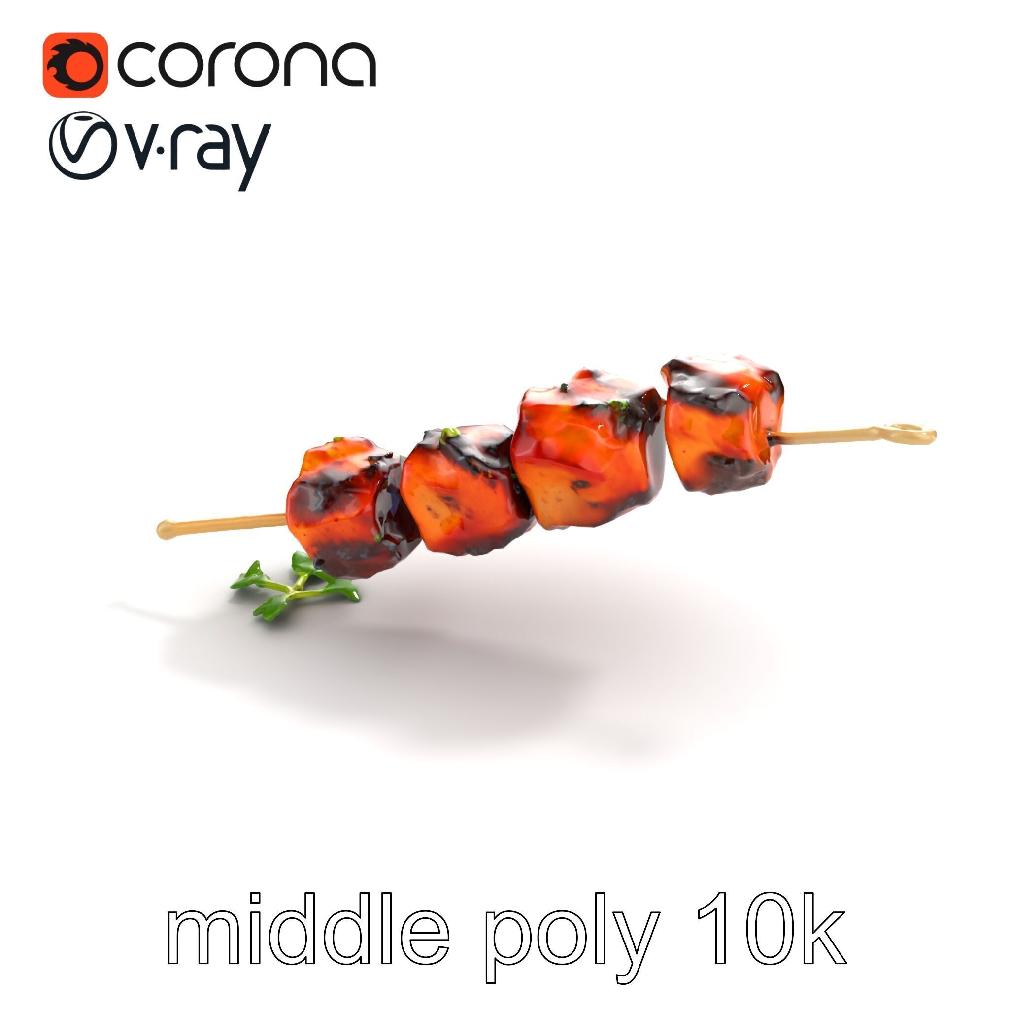 Grilled Kebab Skewer model pack Low-poly 3D model_8