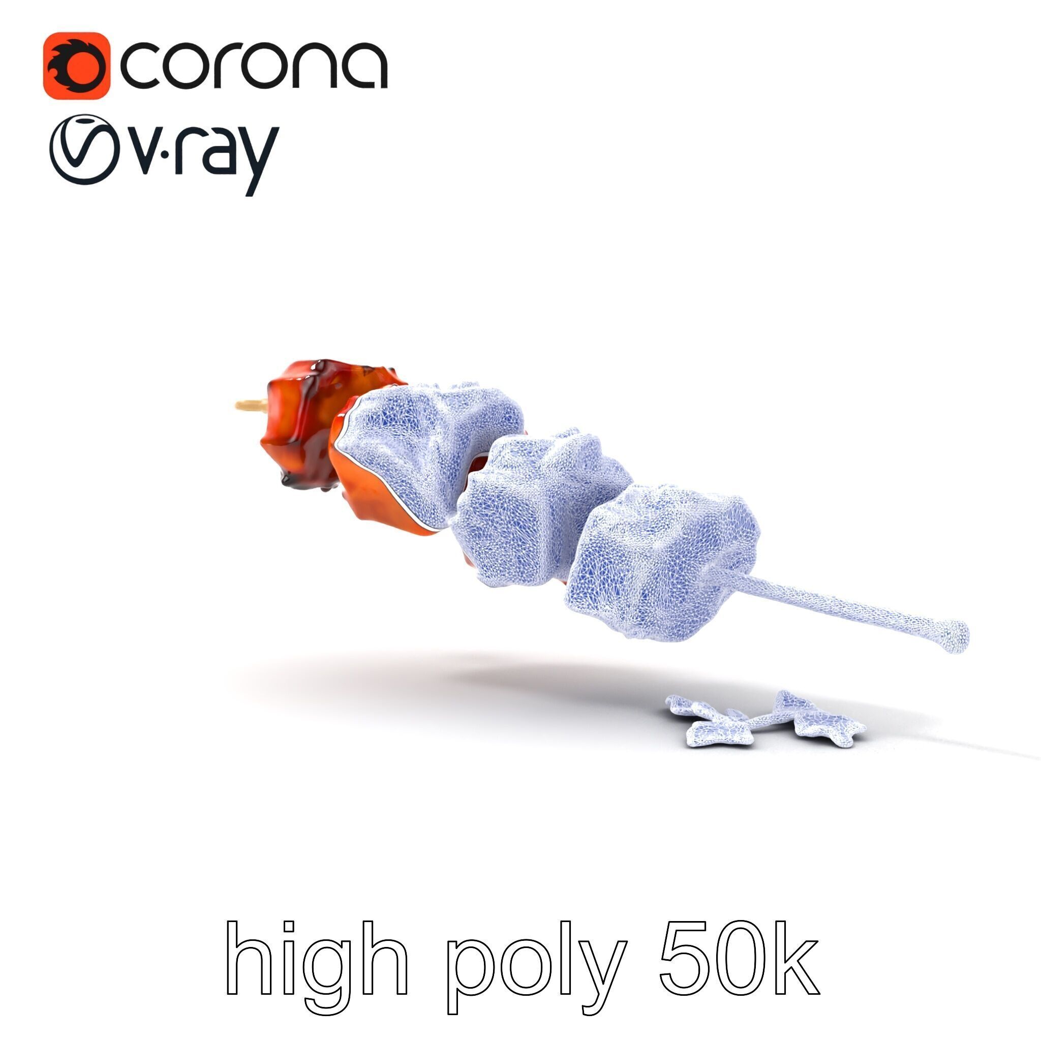 Grilled Kebab Skewer model pack Low-poly 3D model_20