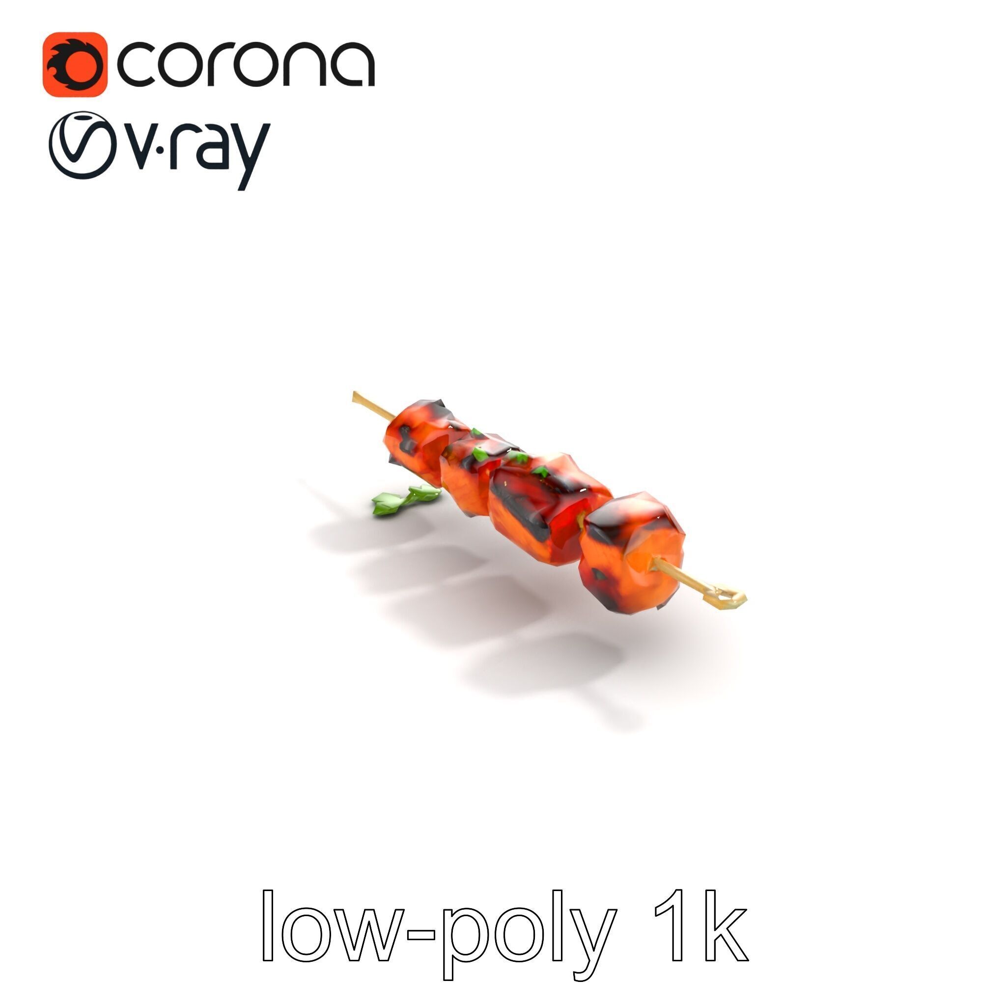 Grilled Kebab Skewer model pack Low-poly 3D model_9