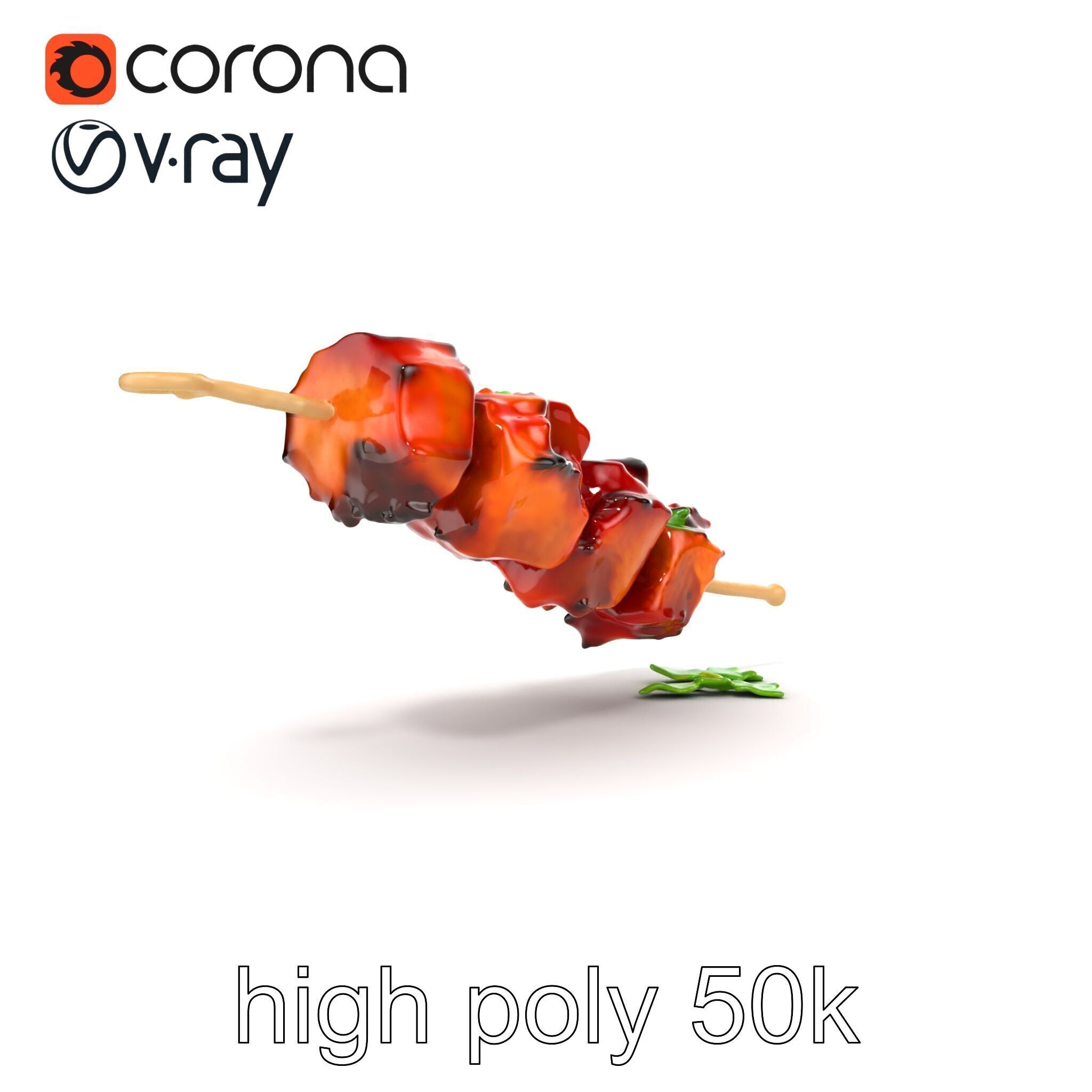 Grilled Kebab Skewer model pack Low-poly 3D model_22