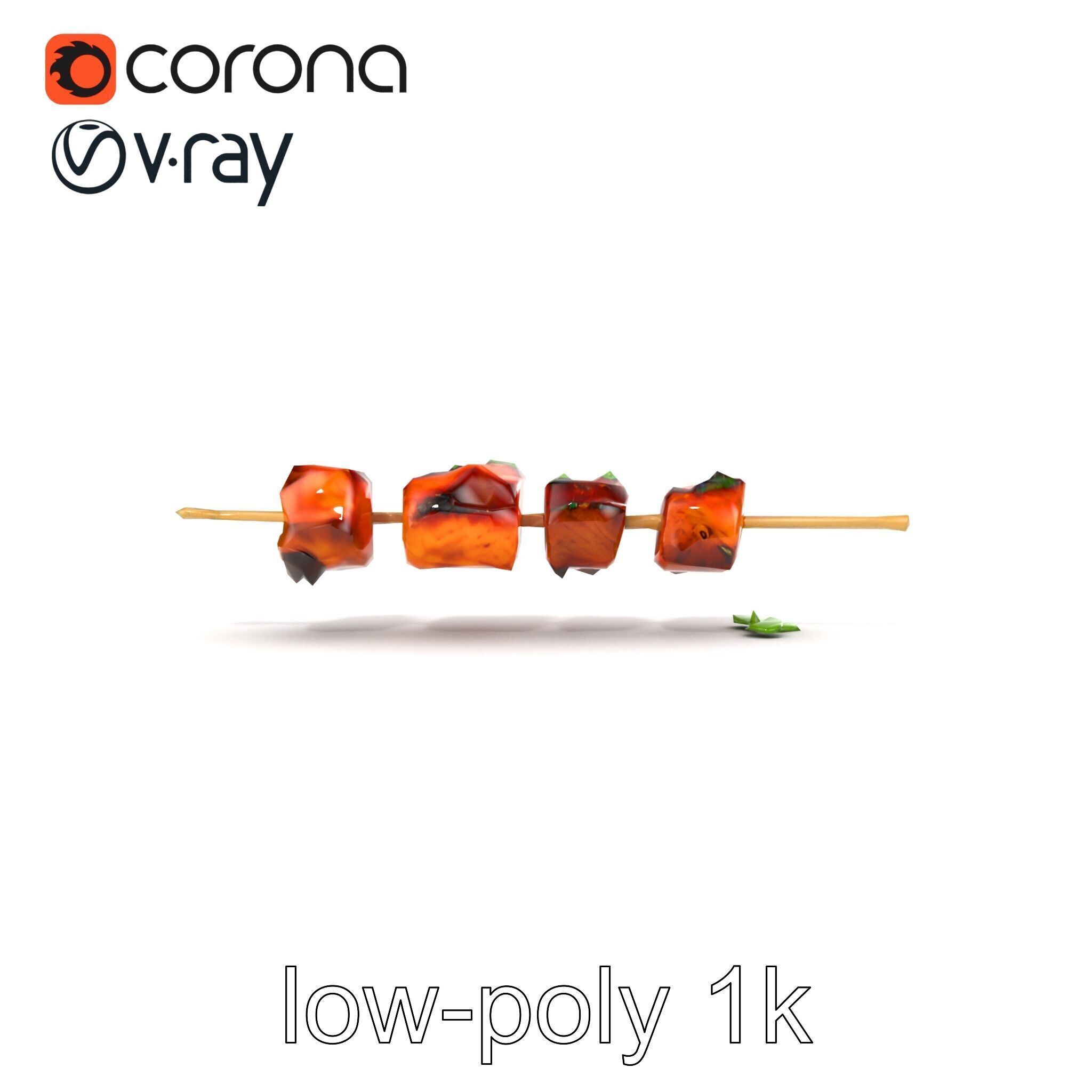 Grilled Kebab Skewer model pack Low-poly 3D model_14