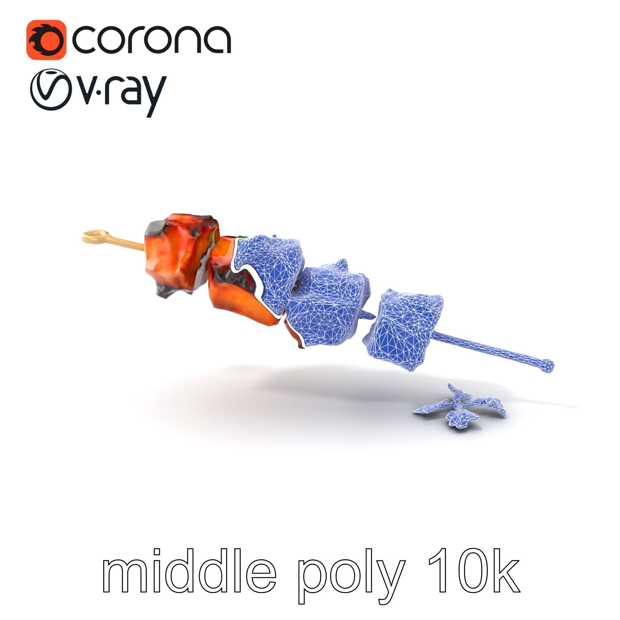 Grilled Kebab Skewer model pack Low-poly 3D model_6