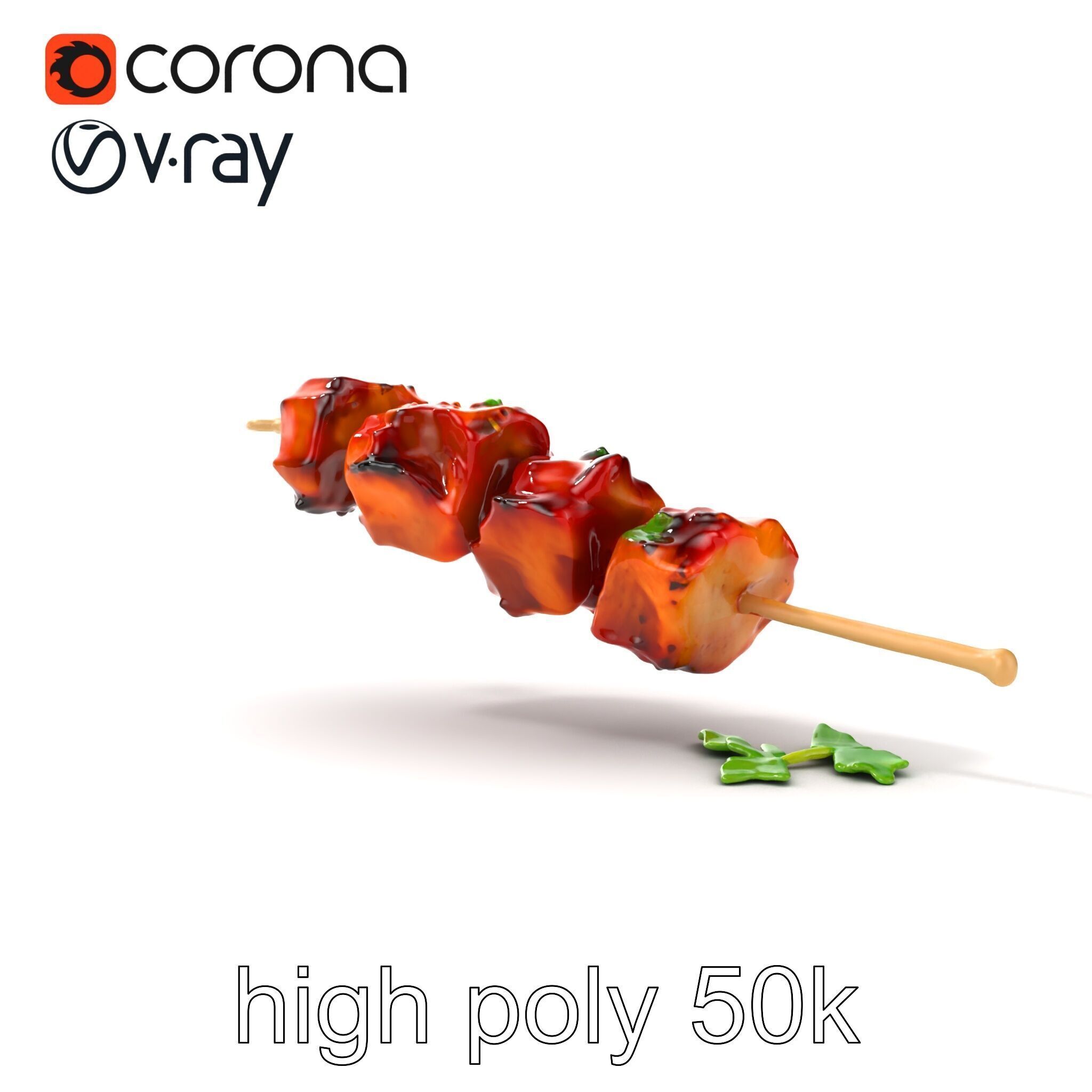 Grilled Kebab Skewer model pack Low-poly 3D model_19
