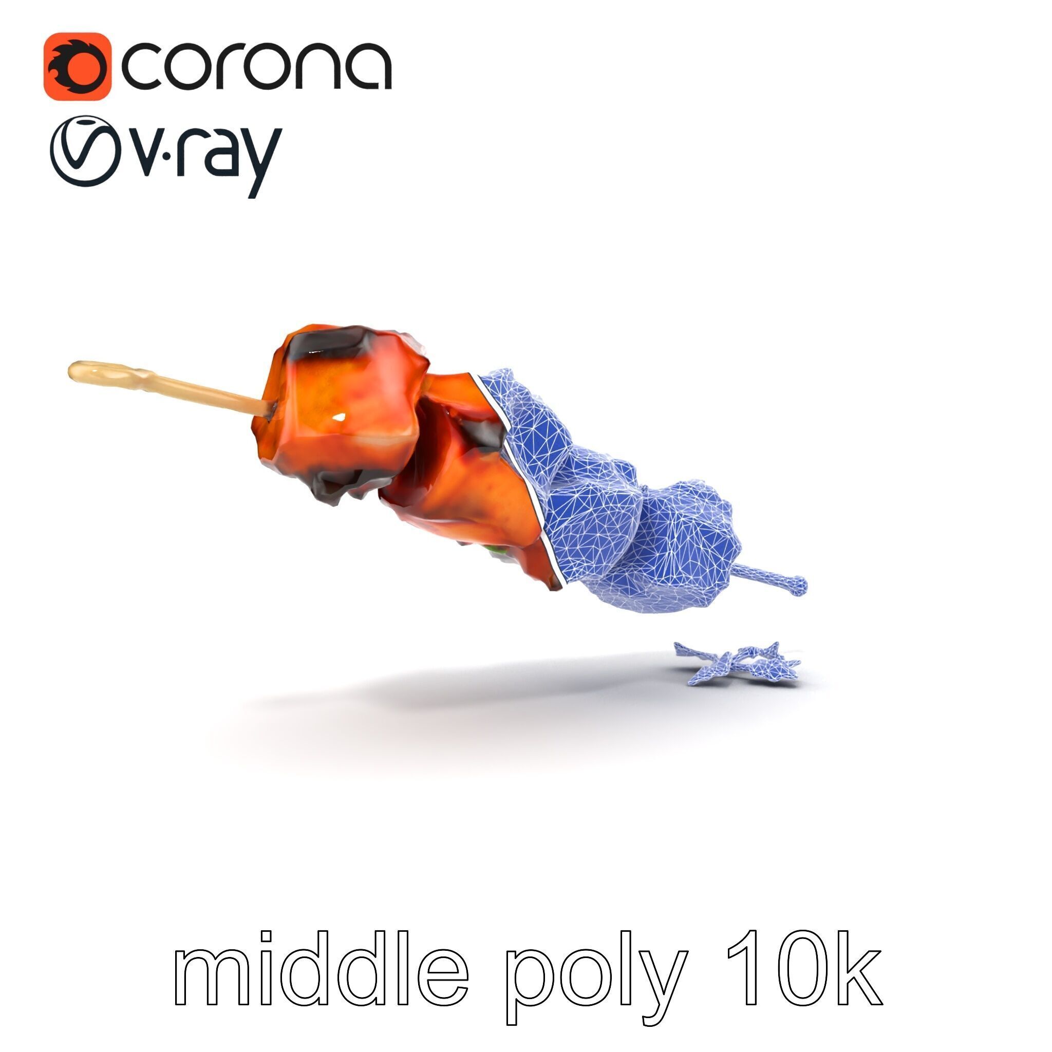 Grilled Kebab Skewer model pack Low-poly 3D model_27