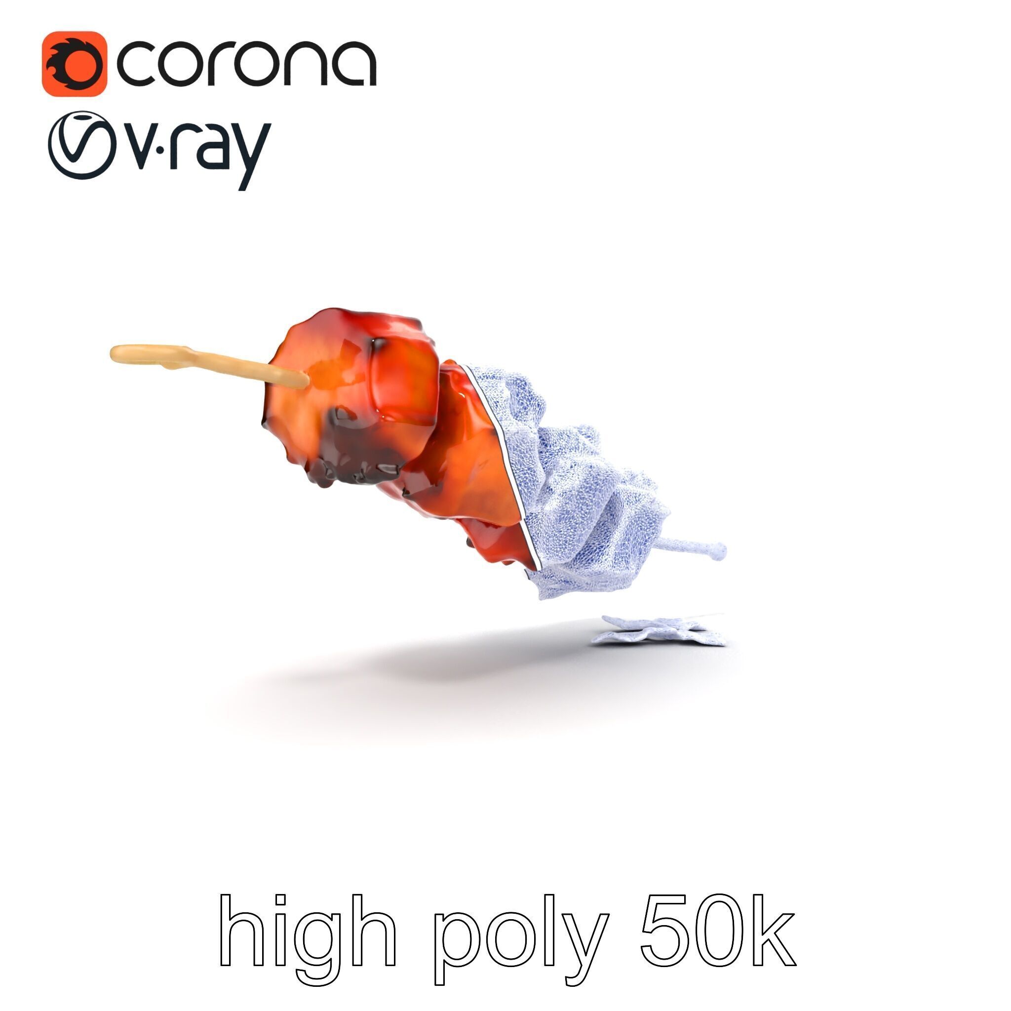 Grilled Kebab Skewer model pack Low-poly 3D model_13