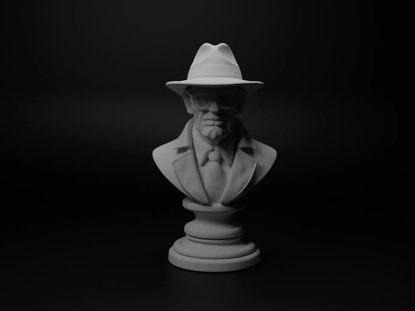 Detective Bust Chess 3D print model_0