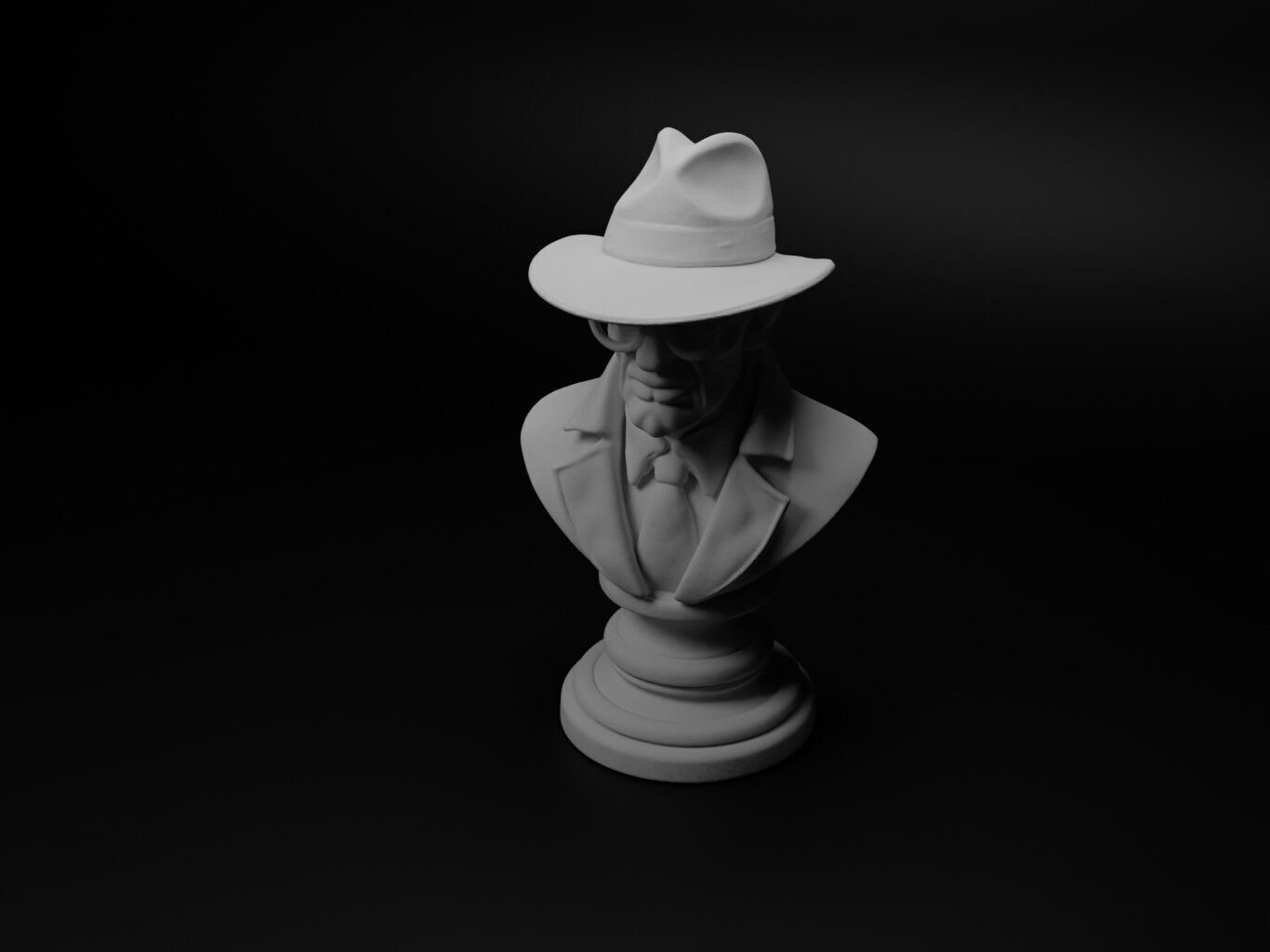 Detective Bust Chess 3D print model_1