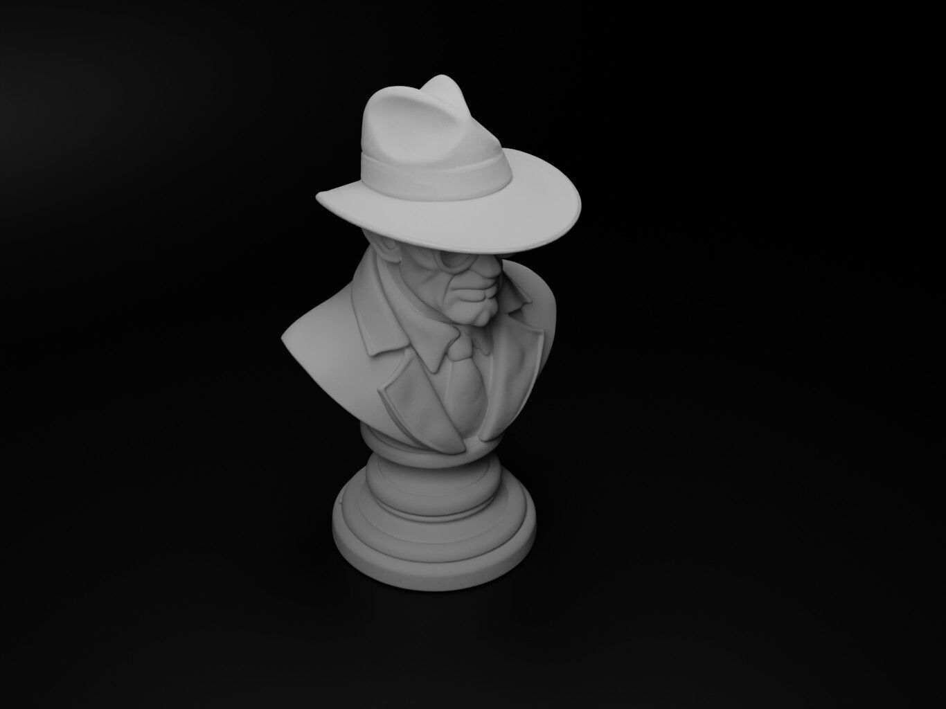 Detective Bust Chess 3D print model_2
