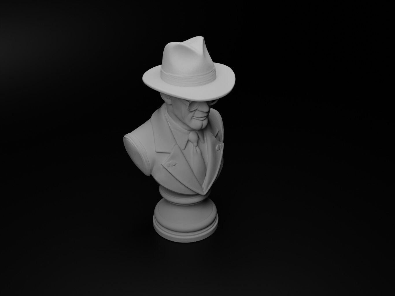 Detective Bust Chess 3D print model_2
