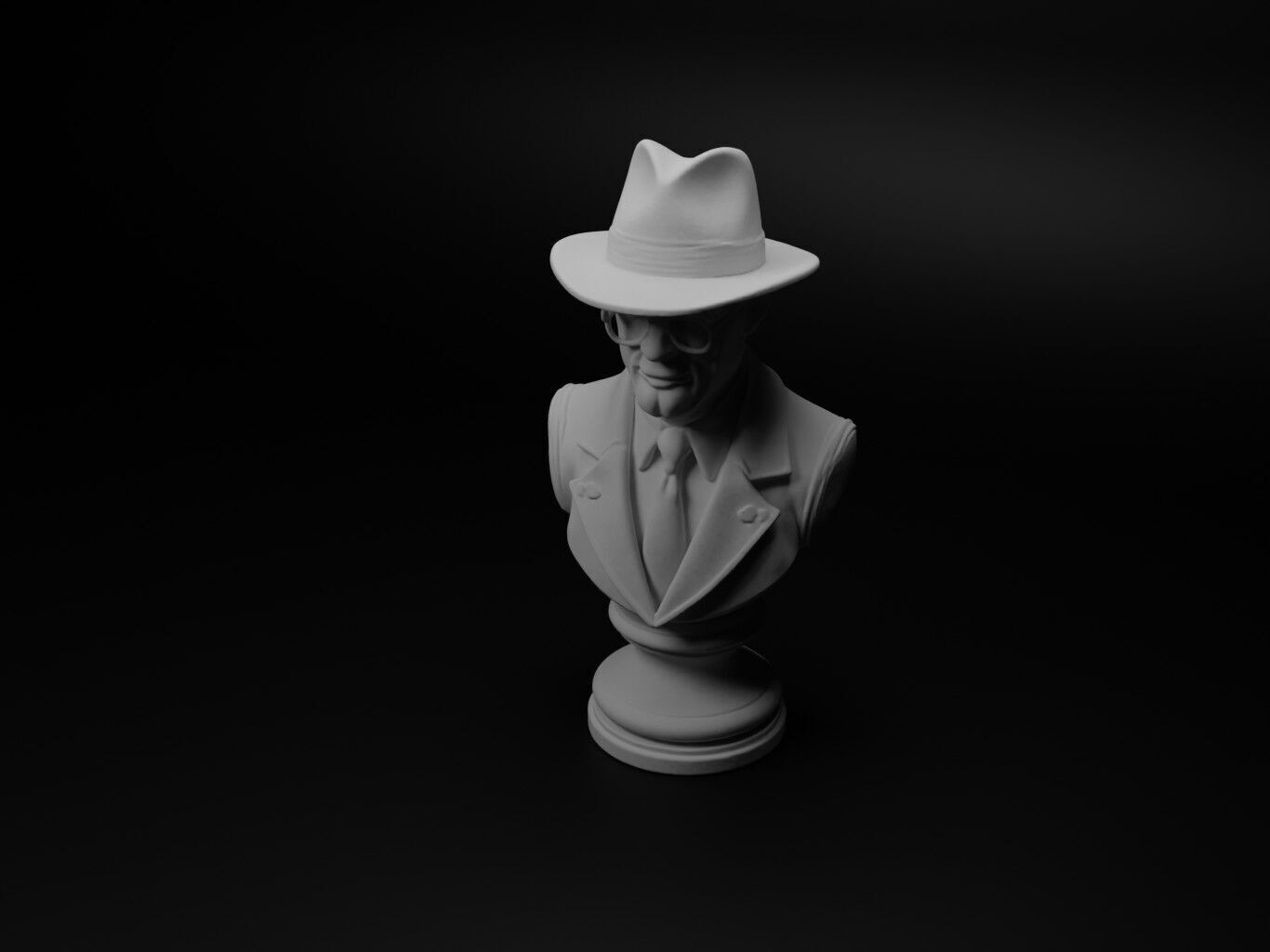 Detective Bust Chess 3D print model_1
