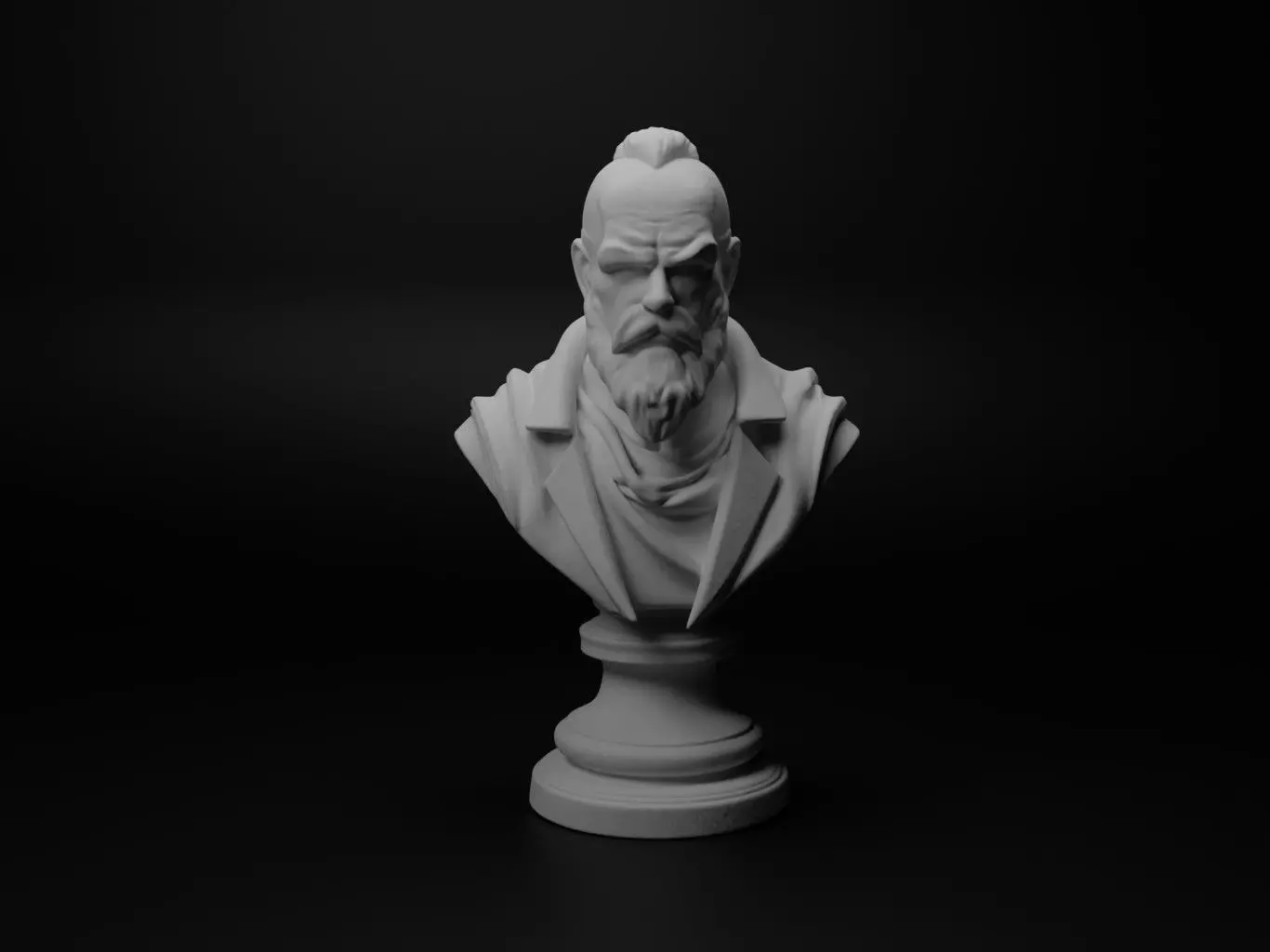 Doomsday Herald Bust Chess 3D print model_0