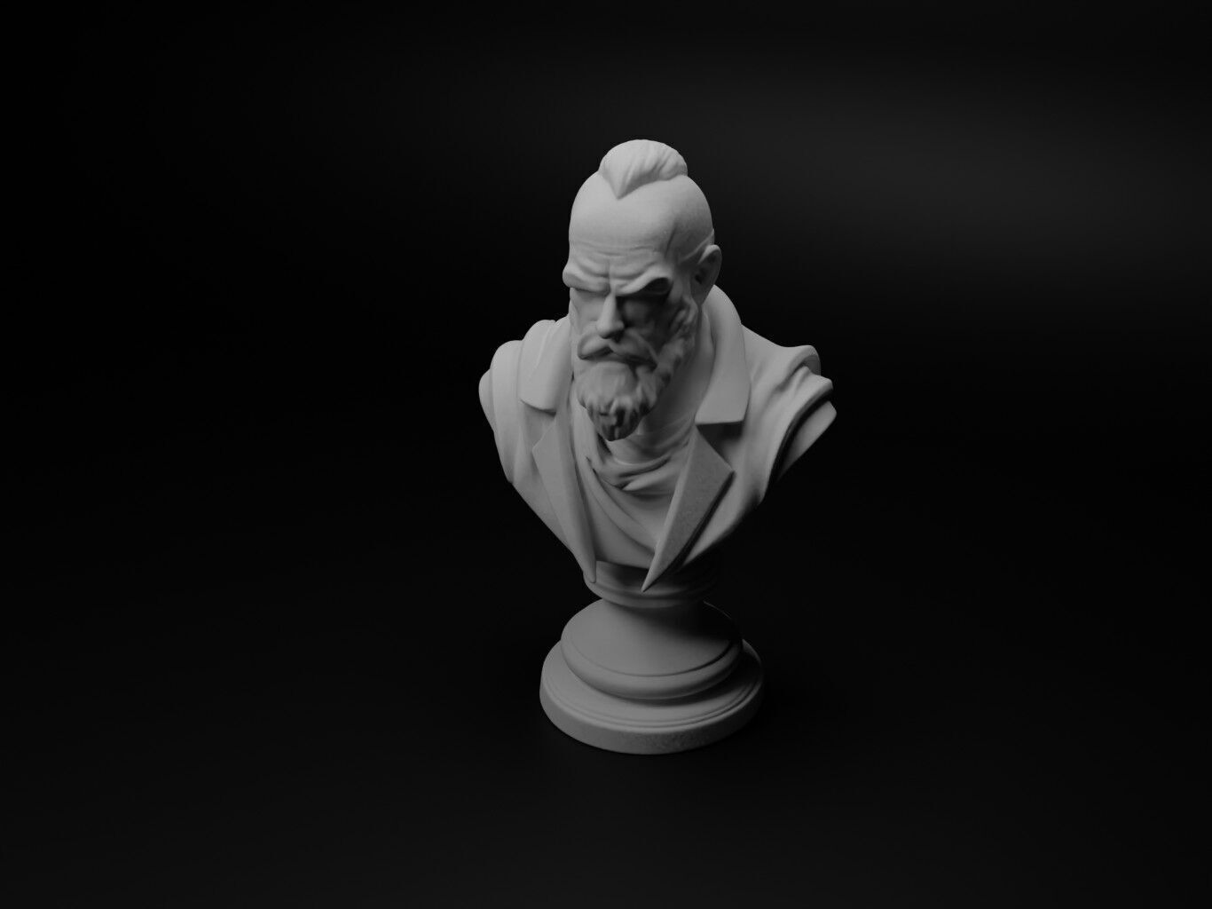Doomsday Herald Bust Chess 3D print model_1