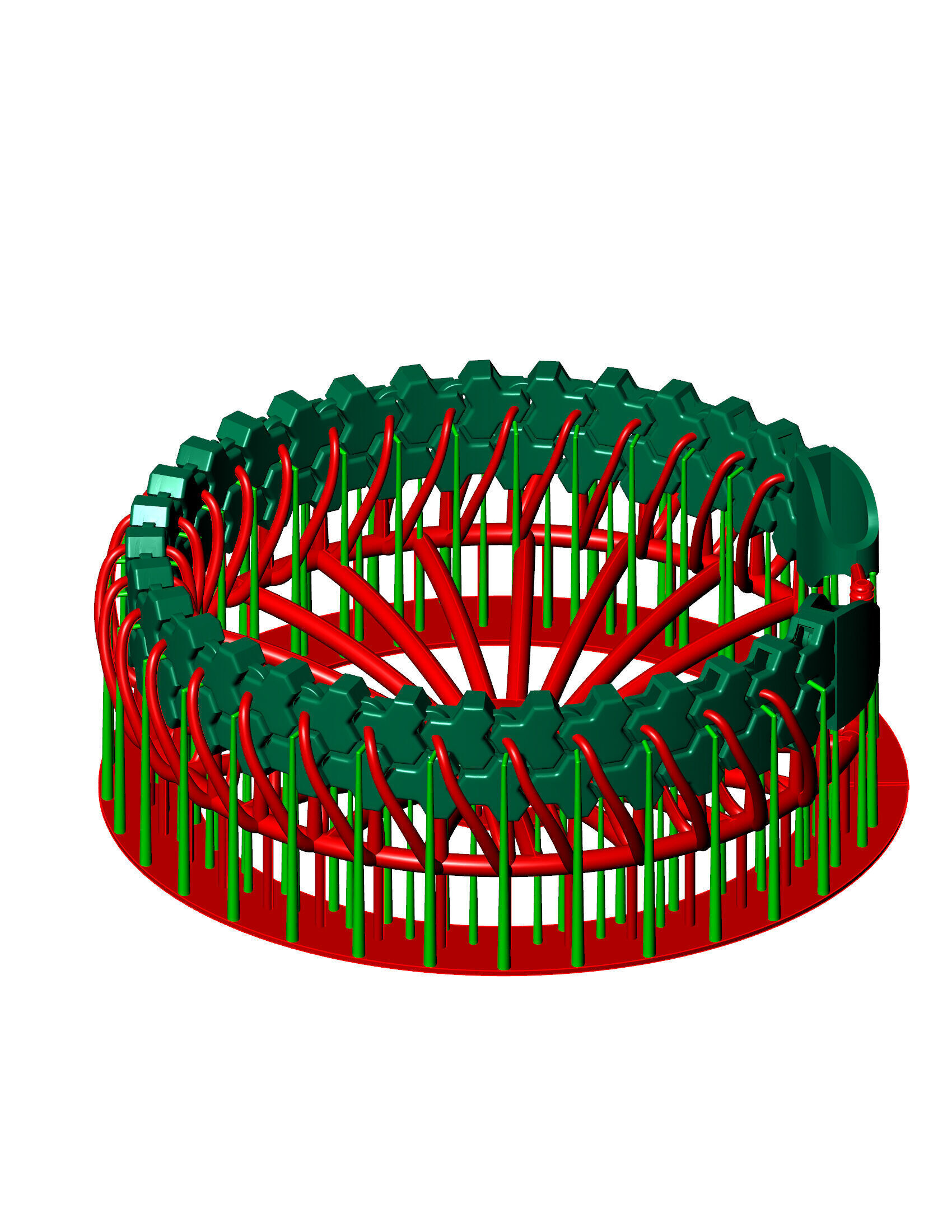 11MM 2 Row Armor Spiral Full Bracelet ready to print 3D print model_1