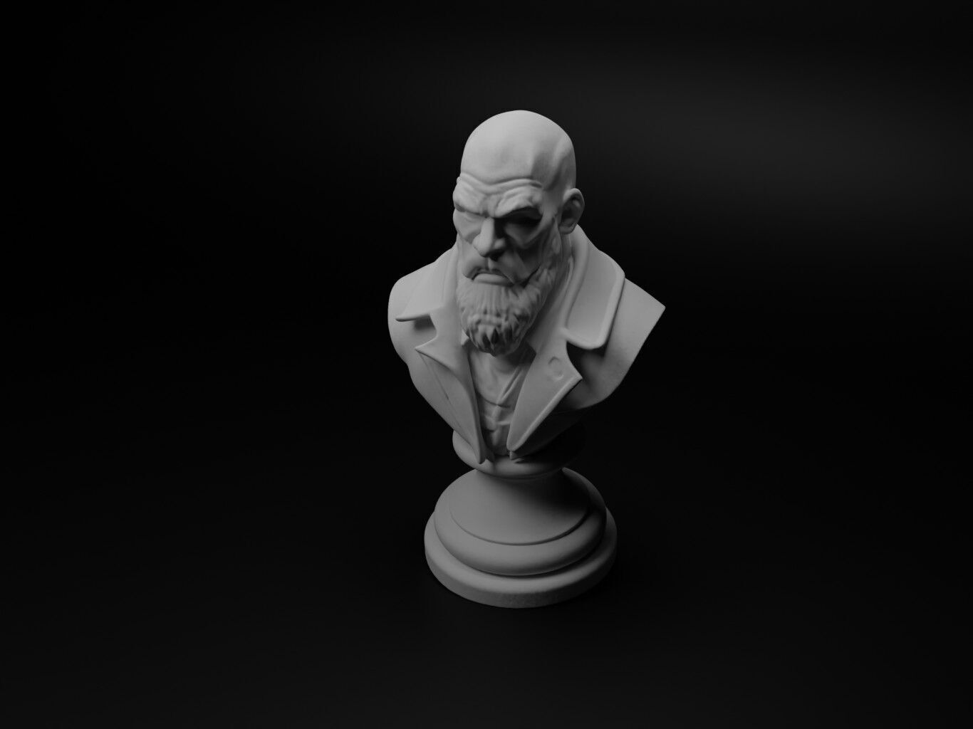 Doomsday Herald Bust Chess 3D print model_1