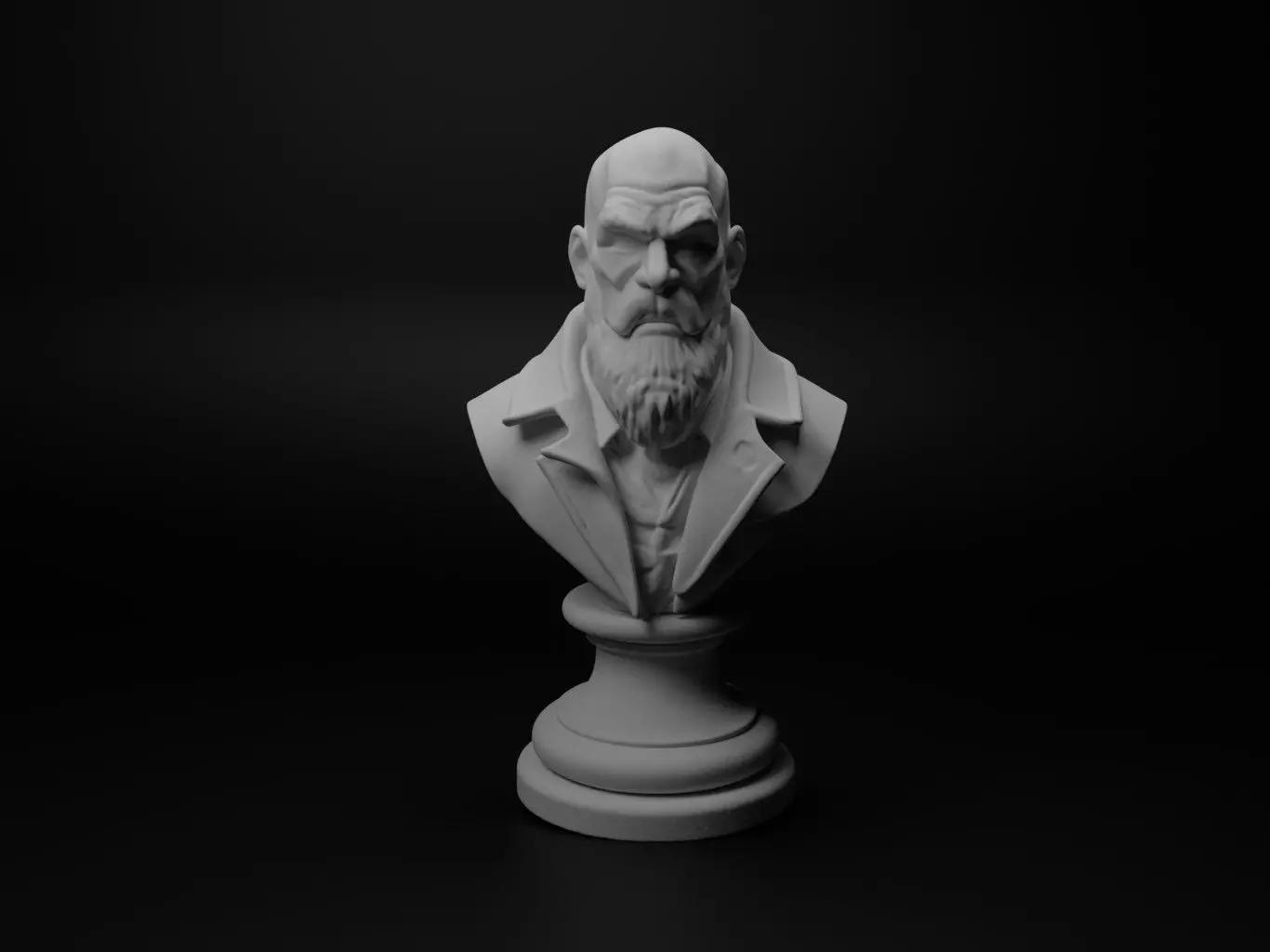 Doomsday Herald Bust Chess 3D print model_0