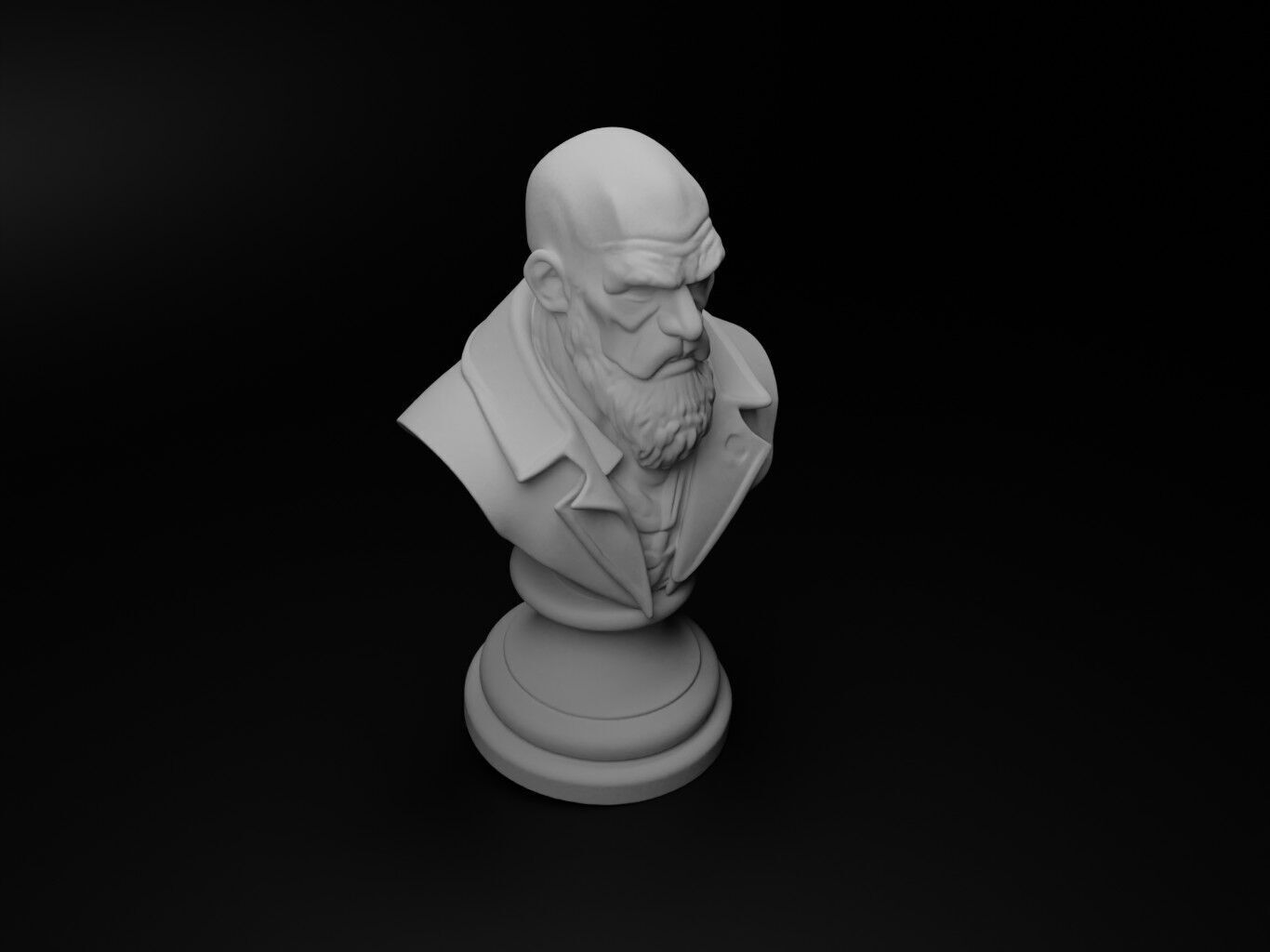 Doomsday Herald Bust Chess 3D print model_2