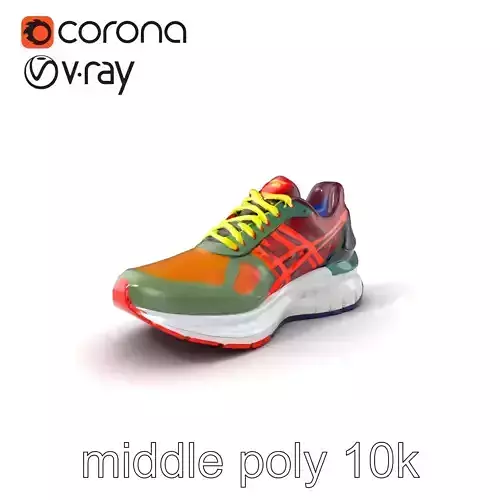 Dynamic Running Shoe Model Pack with Bold Colors and Sleek Silhouette