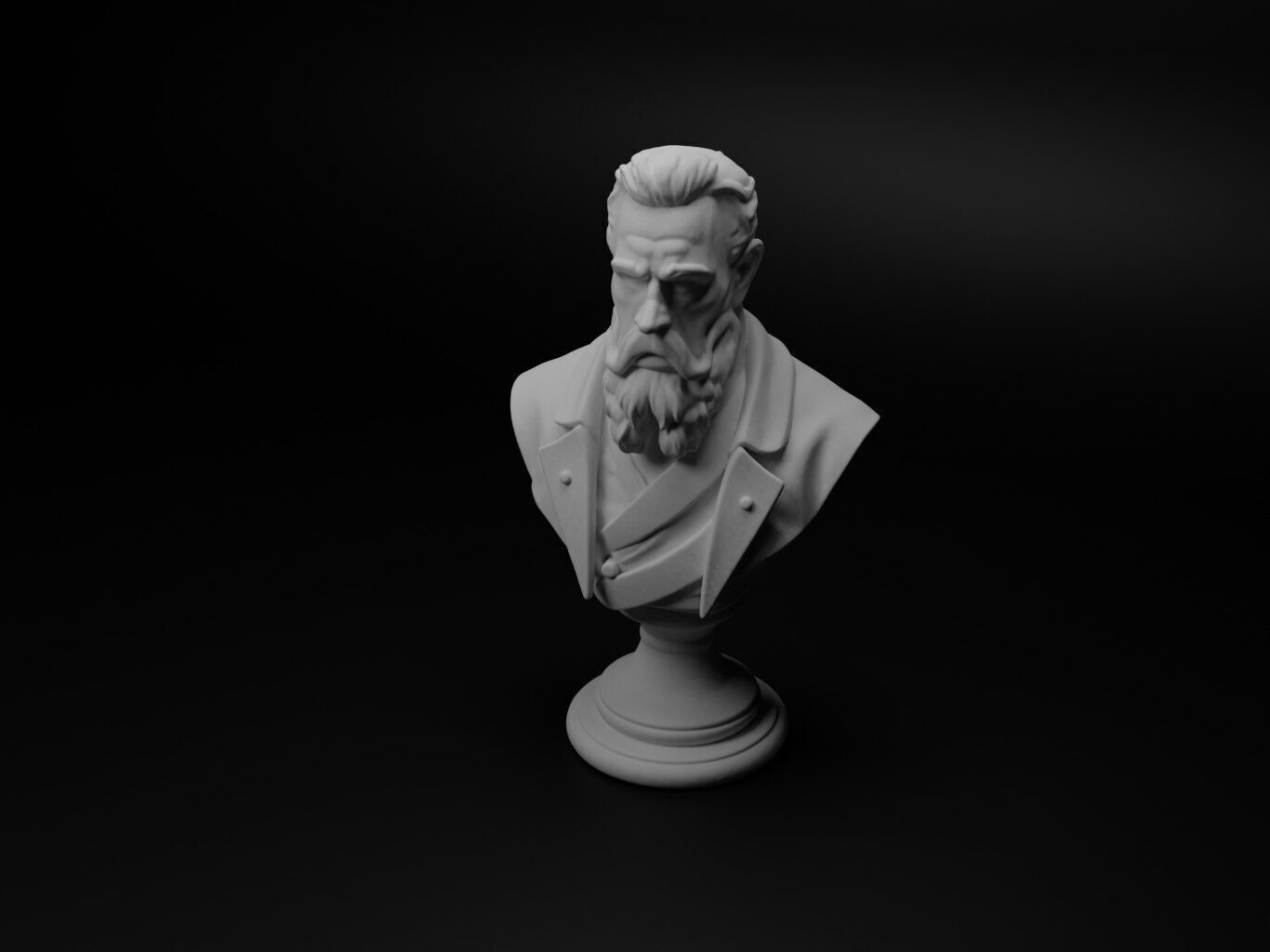 Fatalist Bust Chess 3D print model_1