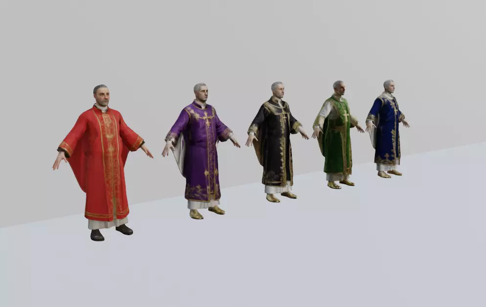Medieval Catholic Priest 3D Model 3D model