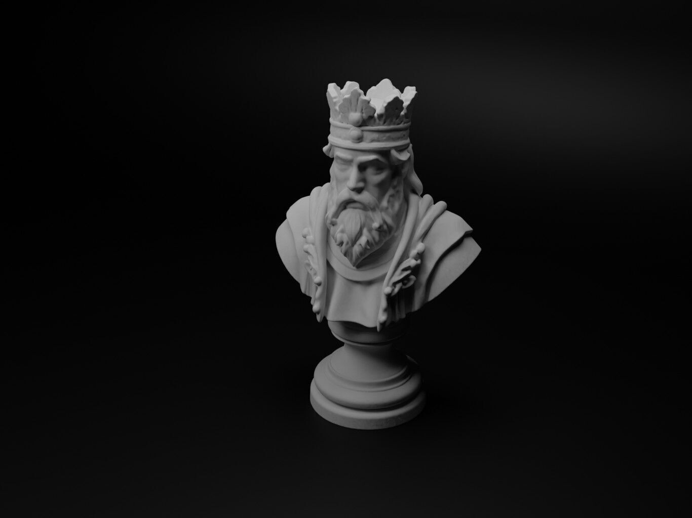 Feudal Lord Bust Chess 3D print model_1