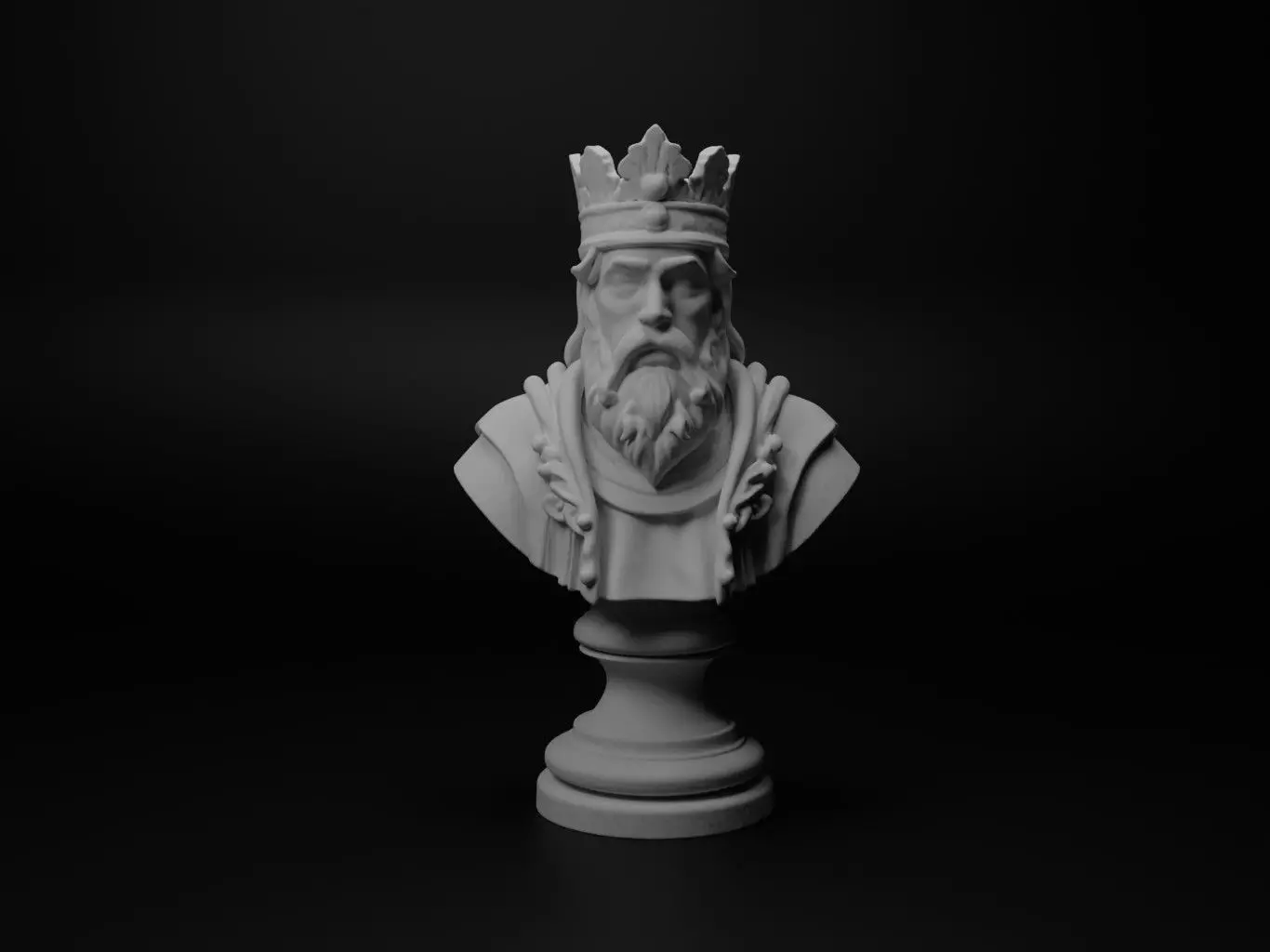 Feudal Lord Bust Chess 3D print model_0