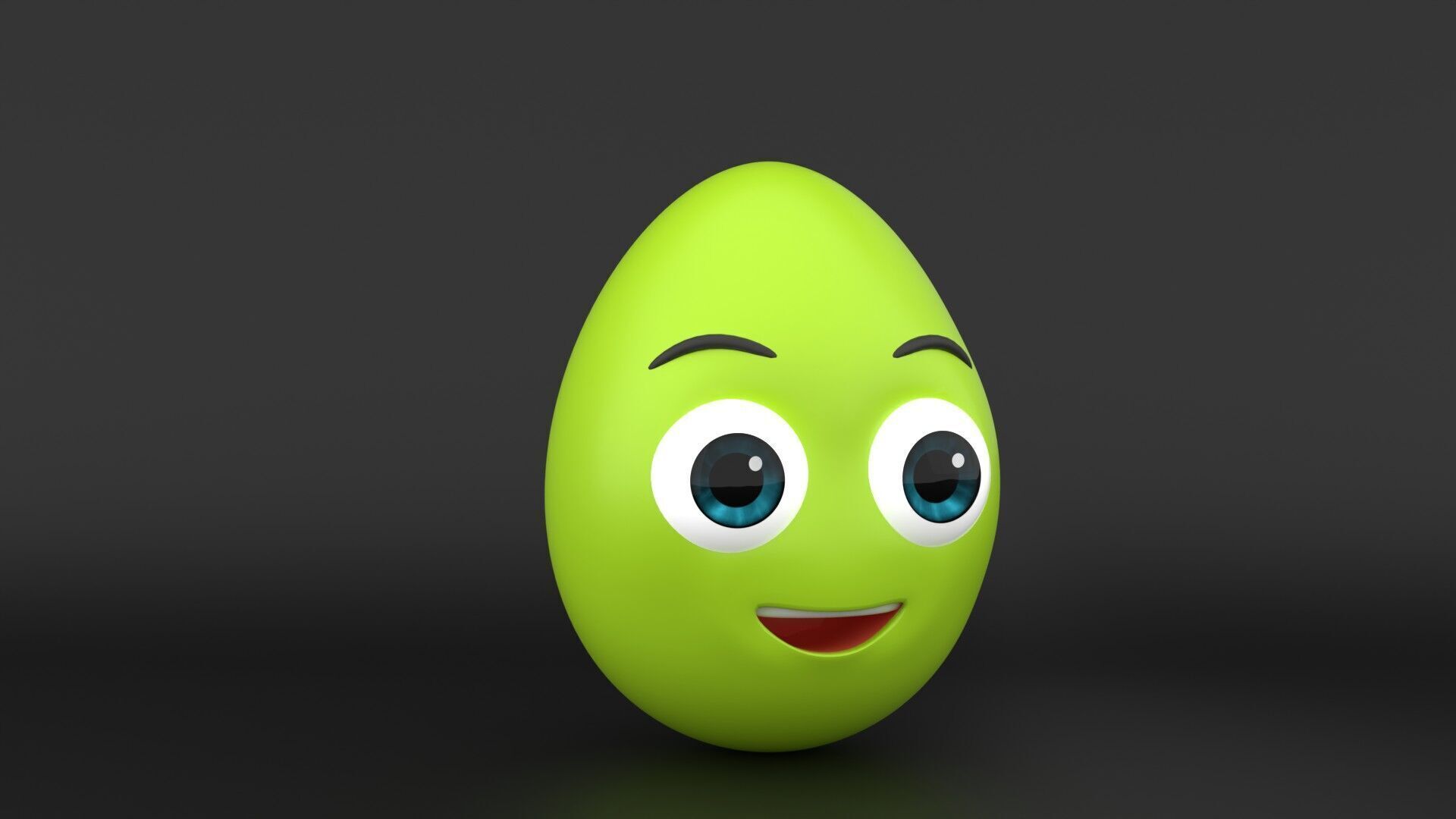 Cartoon Egg Character 3D Model Low-poly 3D model_1