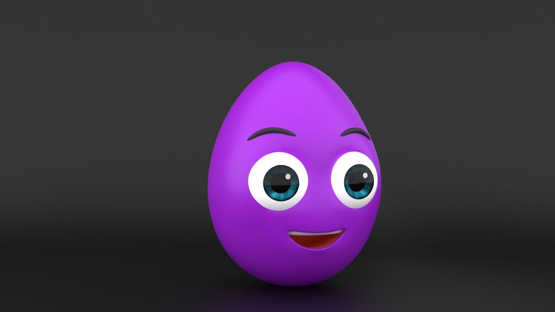 Cartoon Egg Character 3D Model Low-poly 3D model_4