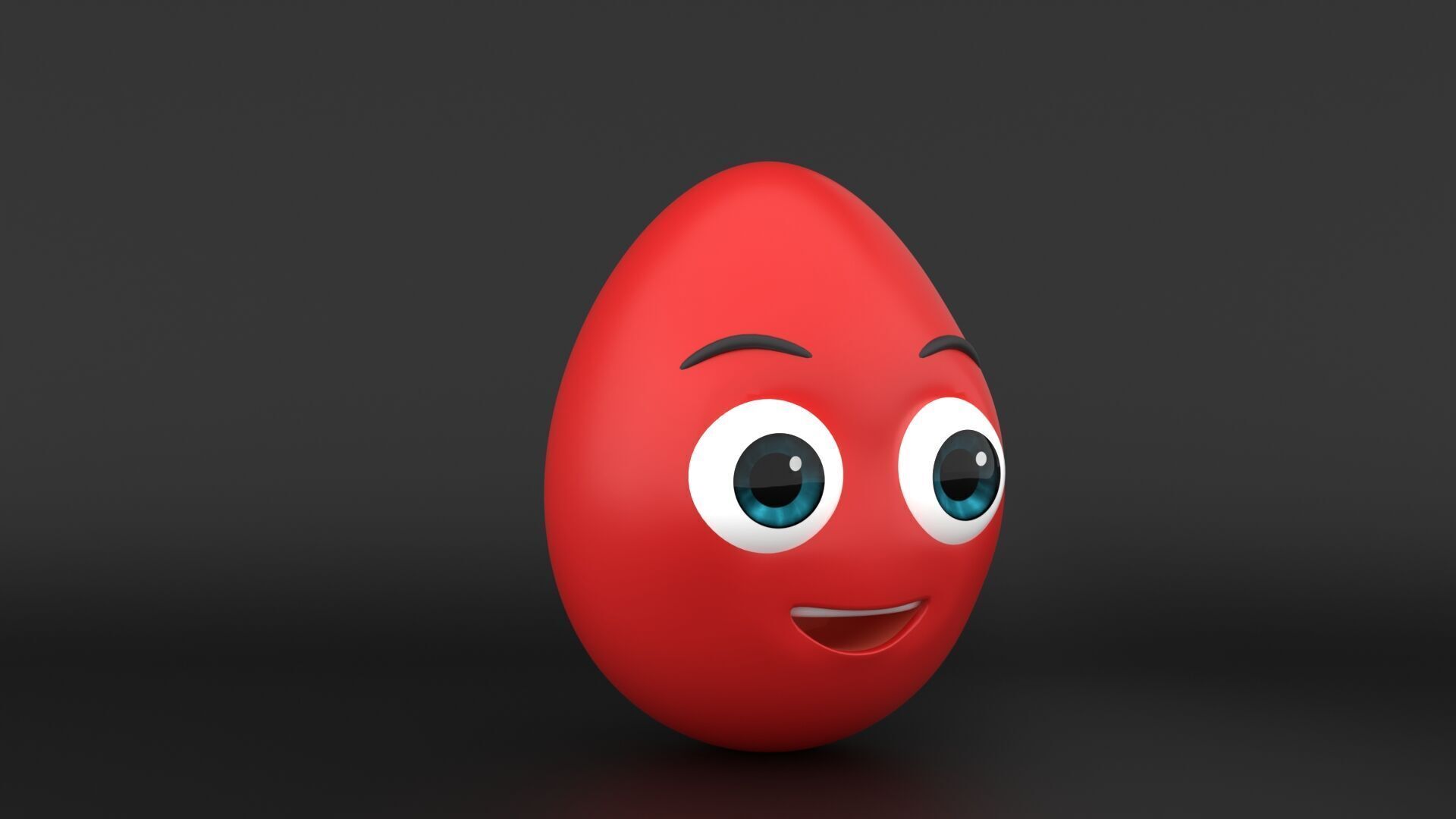 Cartoon Egg Character 3D Model Low-poly 3D model_3