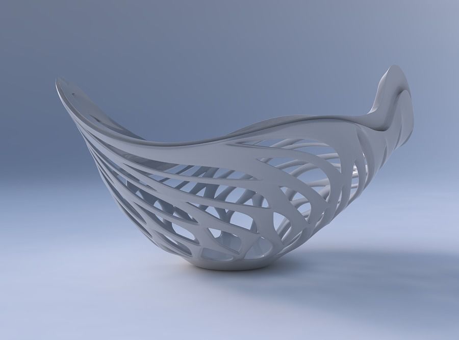 Bowl seed shell with smooth beveled cuts and extruded top wav... 3D print model_4