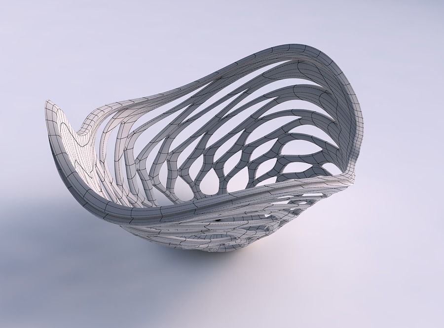Bowl seed shell with smooth beveled cuts and extruded top wav... 3D print model_5