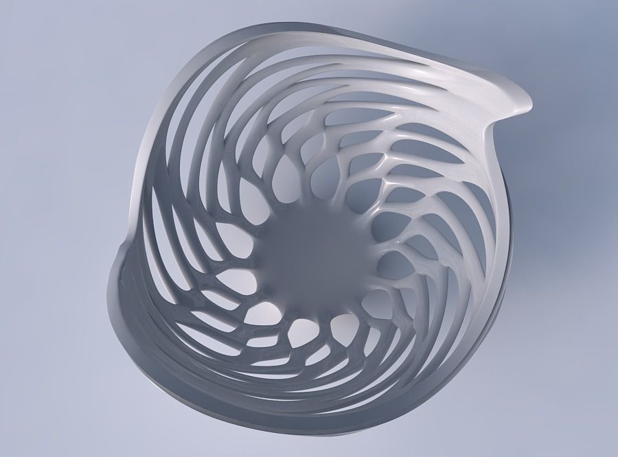 Bowl seed shell with smooth beveled cuts and extruded top wav... 3D print model_2