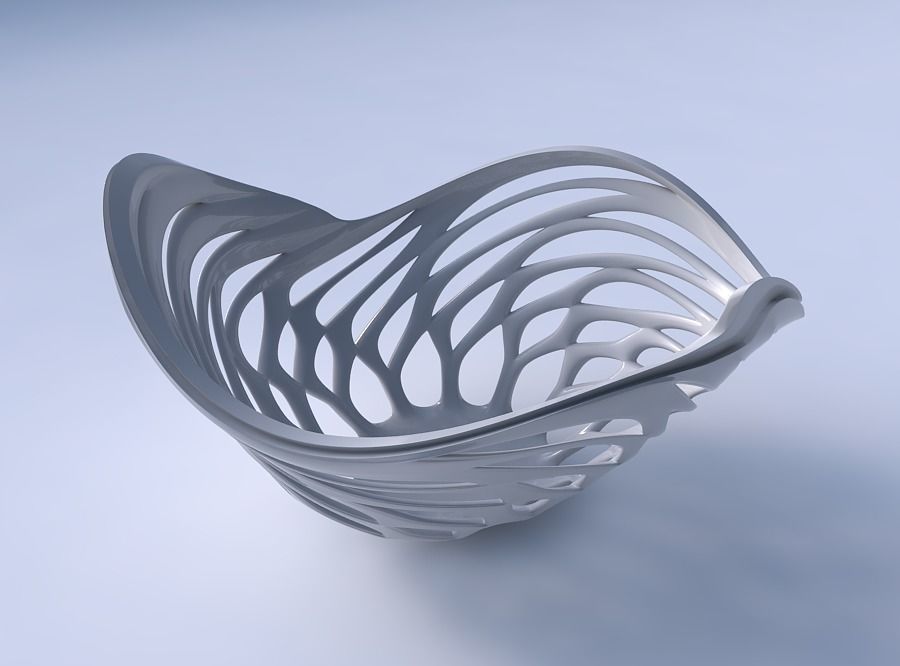 Bowl seed shell with smooth beveled cuts and extruded top wav... 3D print model_3