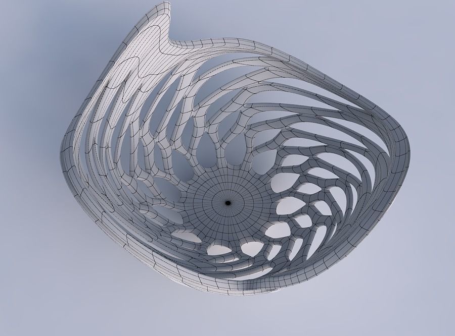 Bowl seed shell with smooth beveled cuts and extruded top wav... 3D print model_6