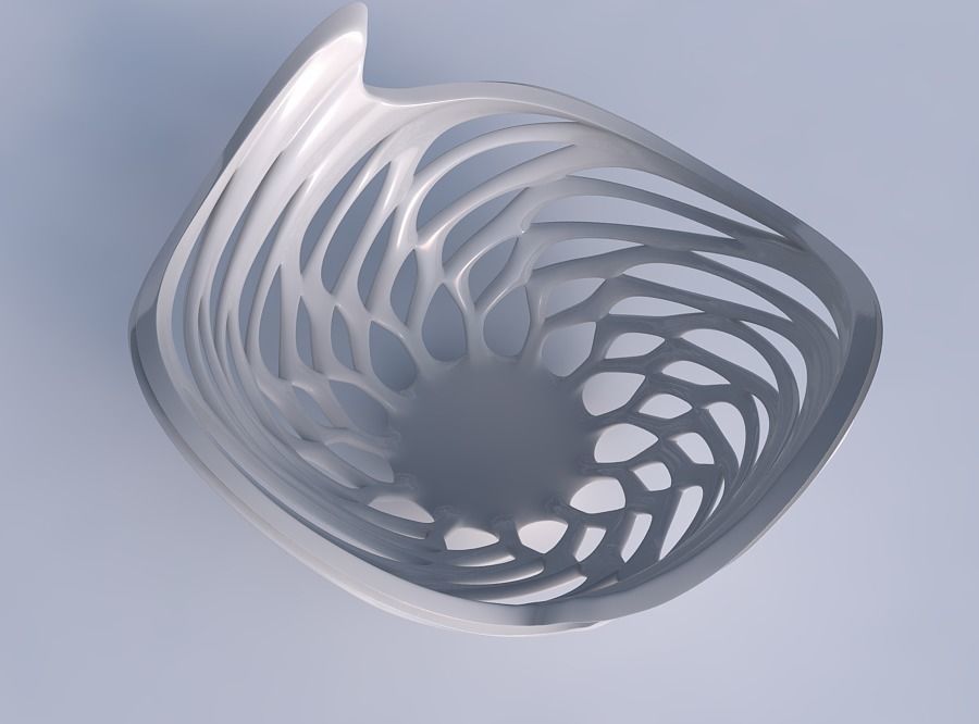 Bowl seed shell with smooth beveled cuts and extruded top wav... 3D print model_1