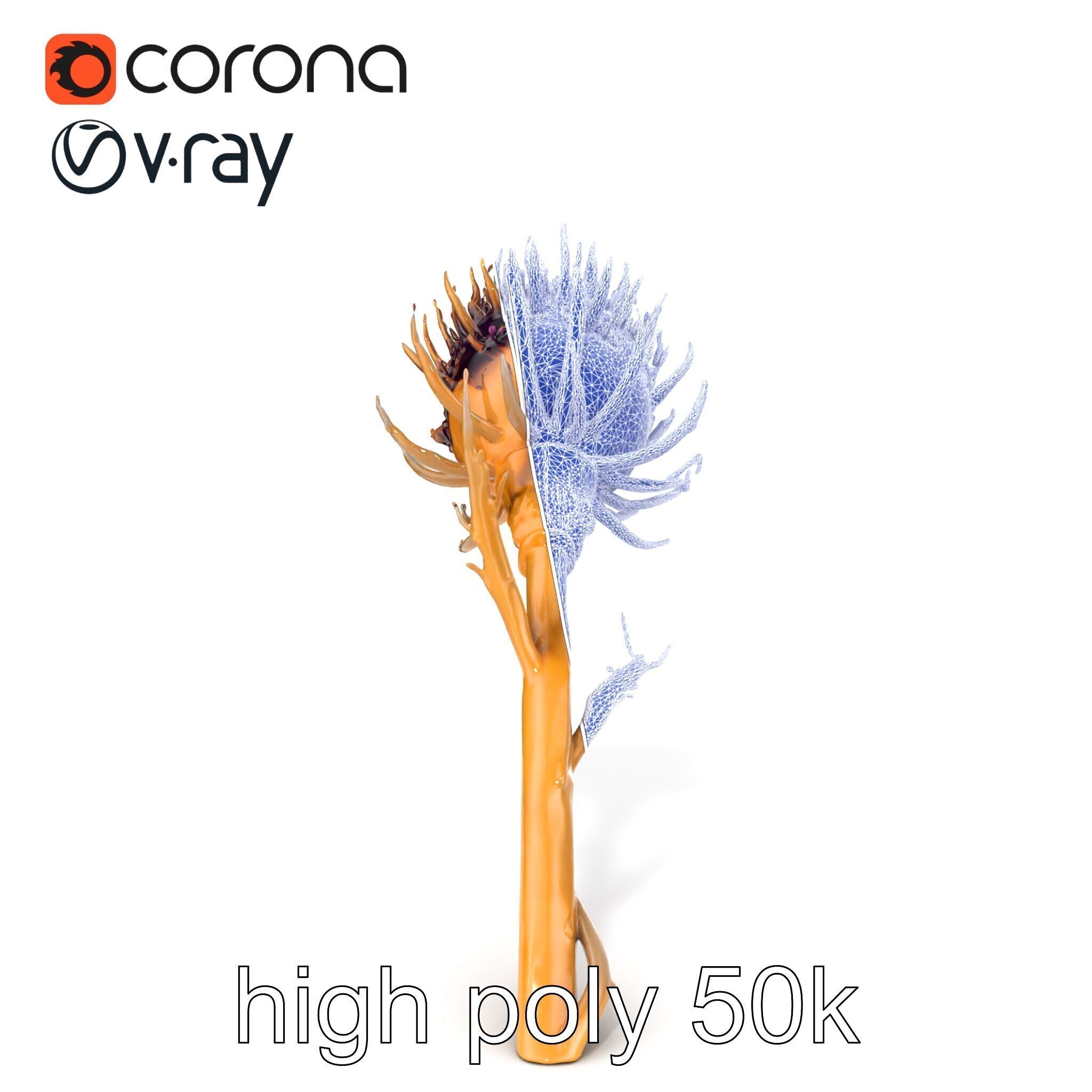 Luxurious Thistle Gold Accent Model Pack Low-poly 3D model_14