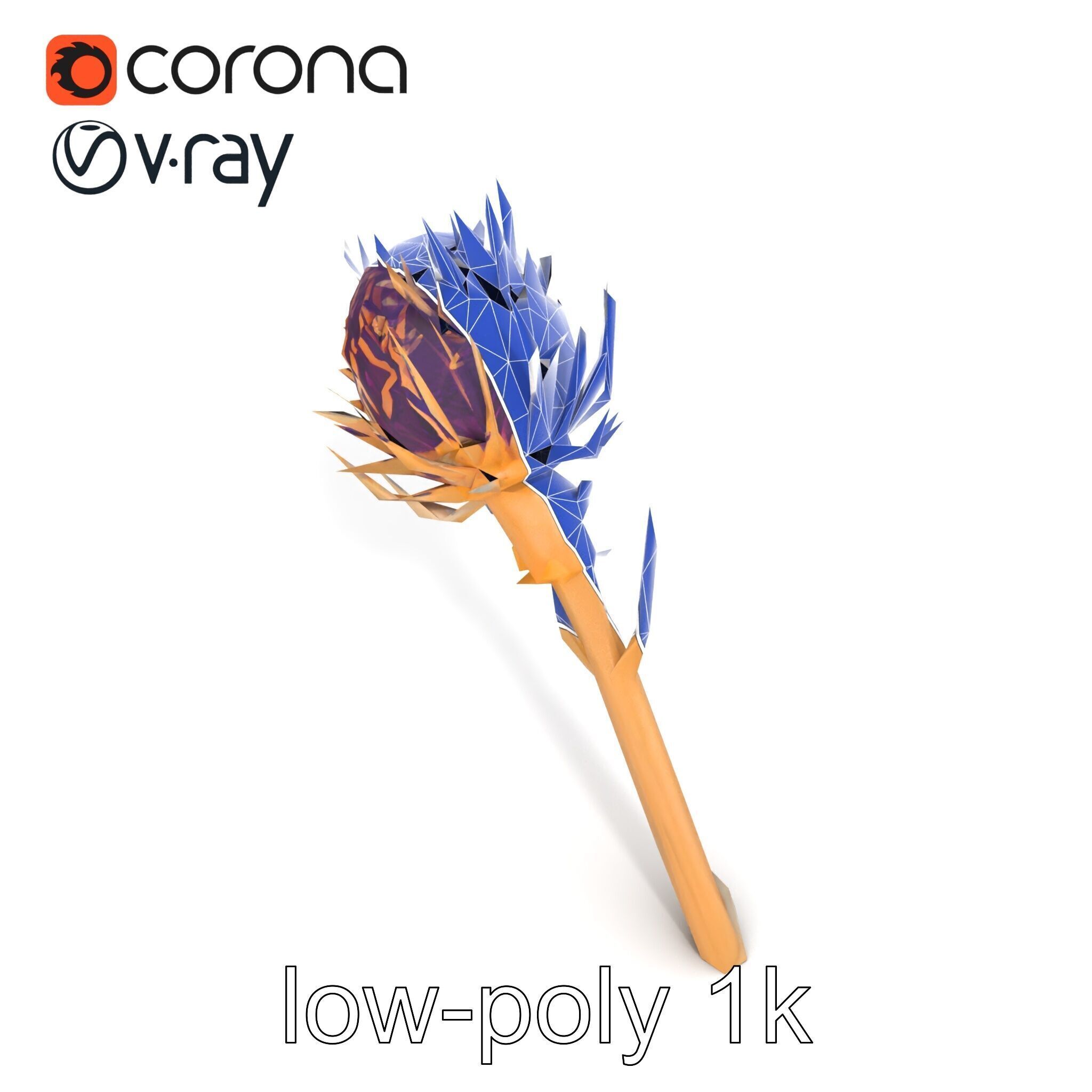 Luxurious Thistle Gold Accent Model Pack Low-poly 3D model_31