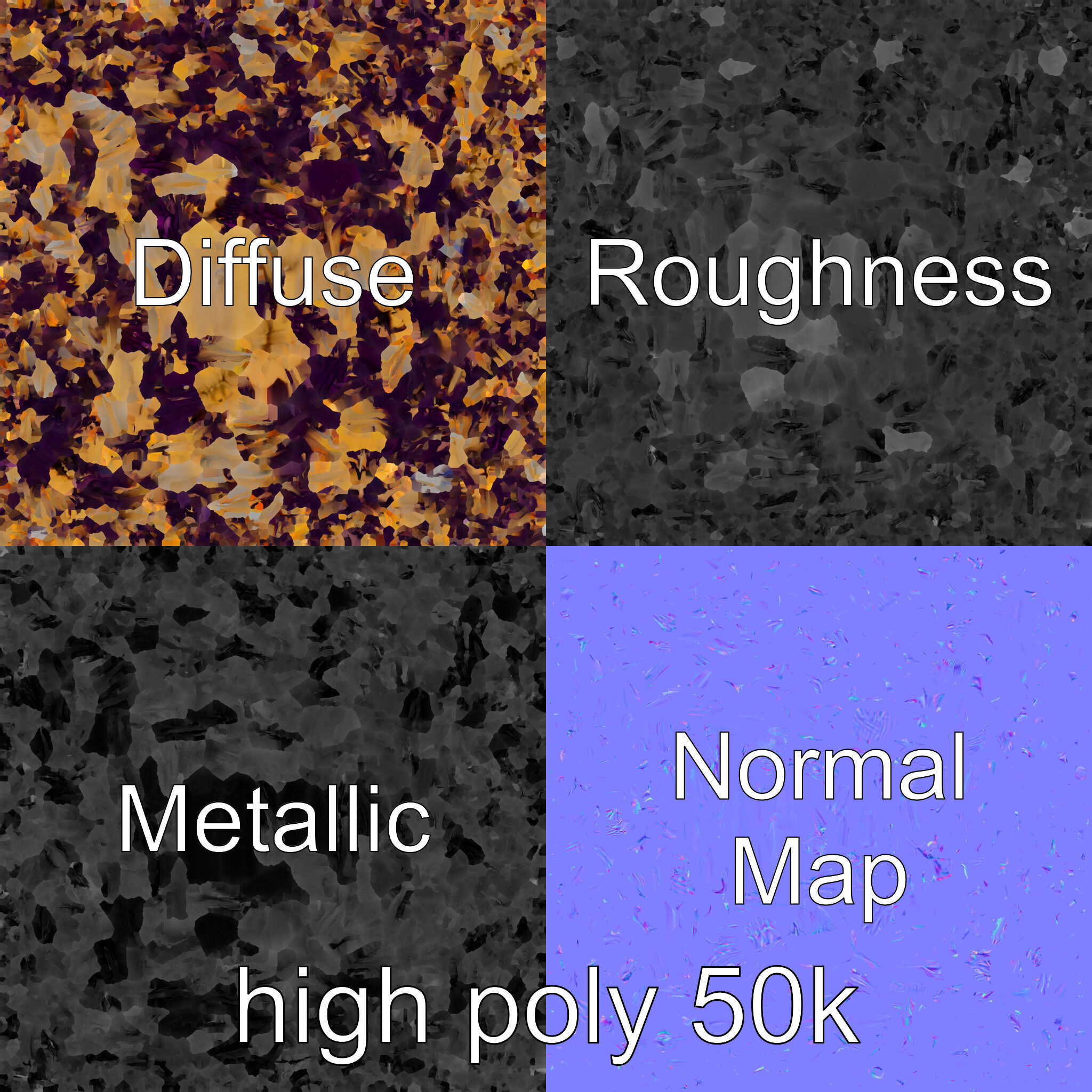 Luxurious Thistle Gold Accent Model Pack Low-poly 3D model_3