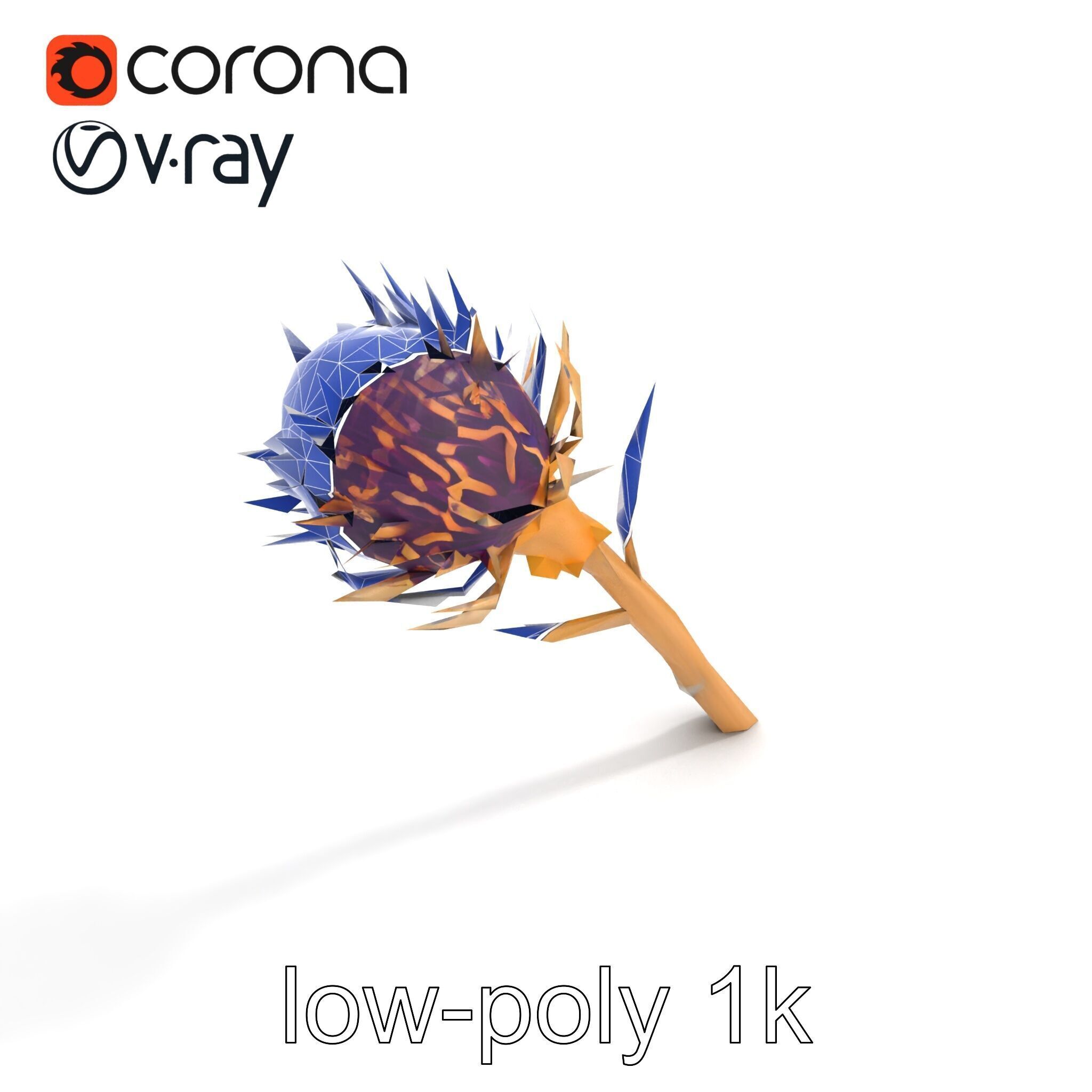 Luxurious Thistle Gold Accent Model Pack Low-poly 3D model_17