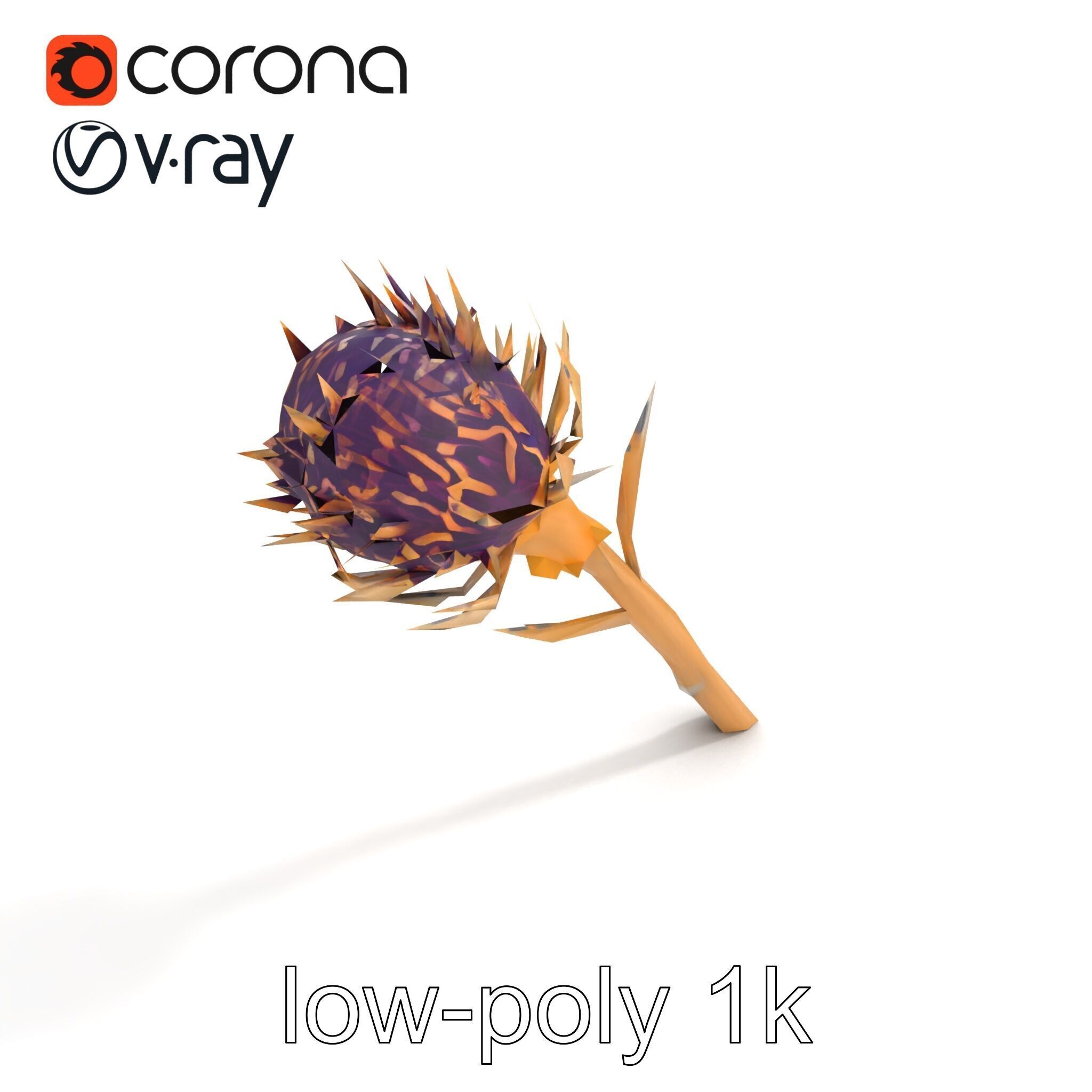 Luxurious Thistle Gold Accent Model Pack Low-poly 3D model_9