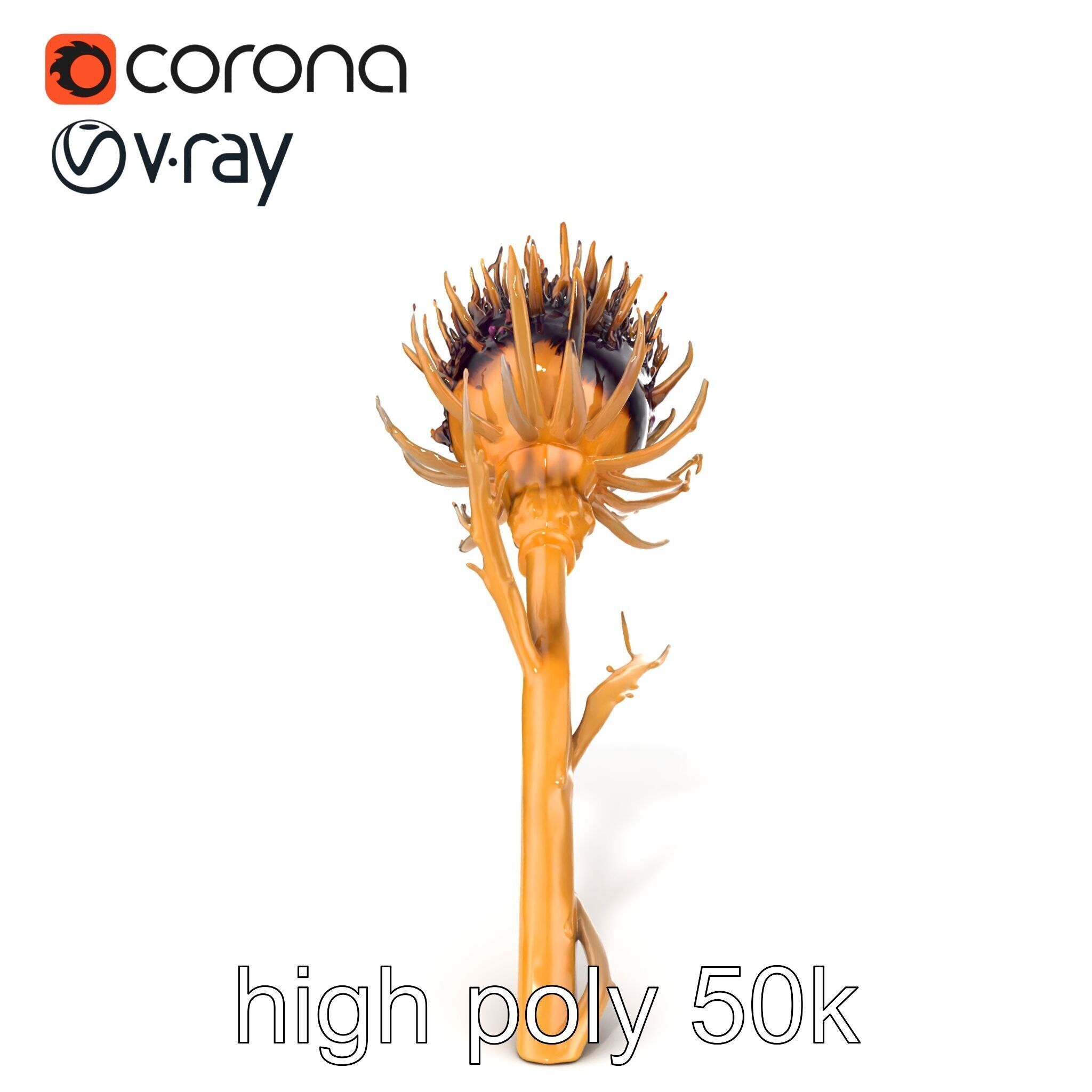 Luxurious Thistle Gold Accent Model Pack Low-poly 3D model_13