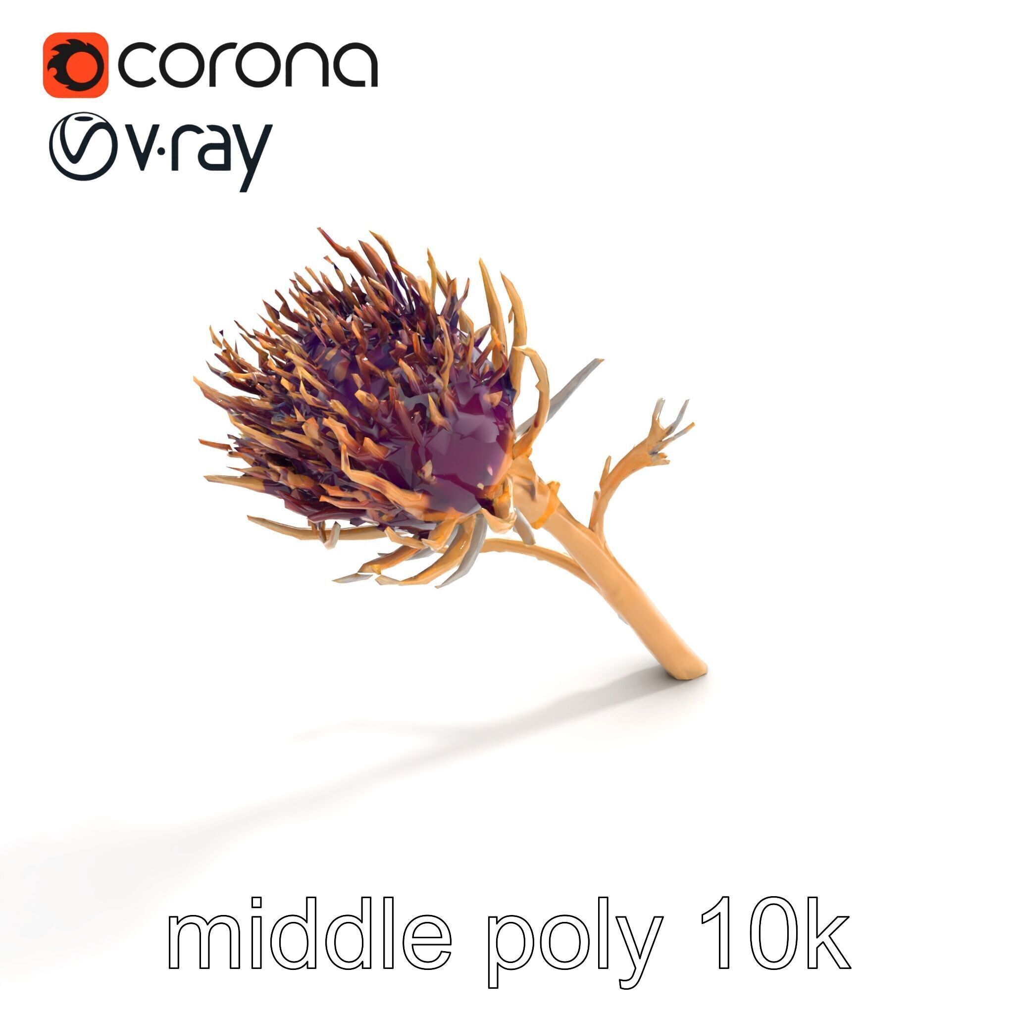 Luxurious Thistle Gold Accent Model Pack Low-poly 3D model_8