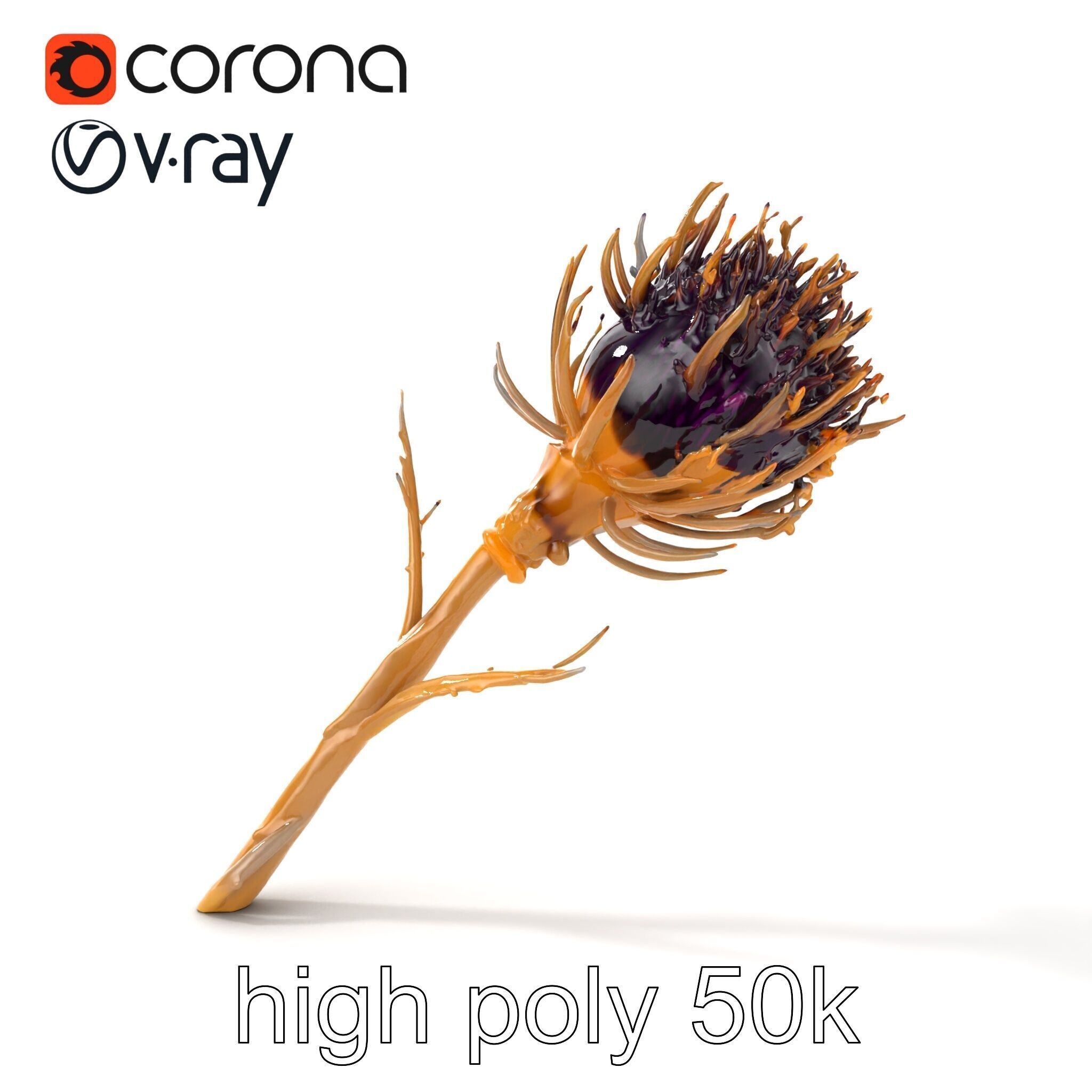 Luxurious Thistle Gold Accent Model Pack Low-poly 3D model_25