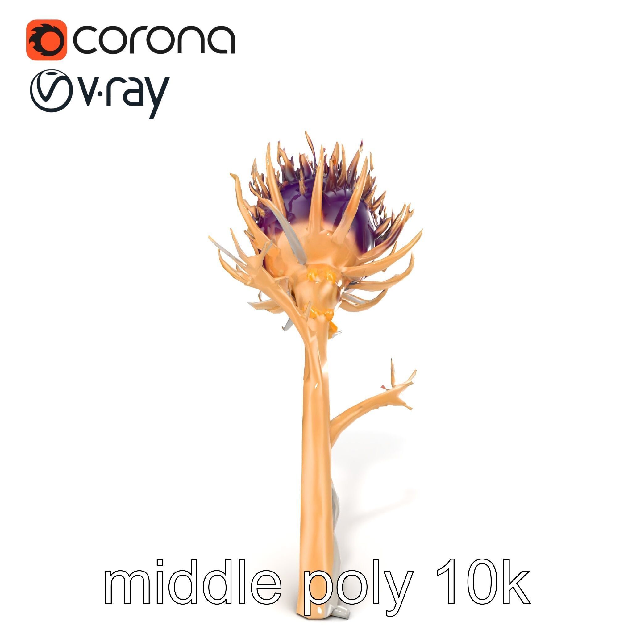 Luxurious Thistle Gold Accent Model Pack Low-poly 3D model_27