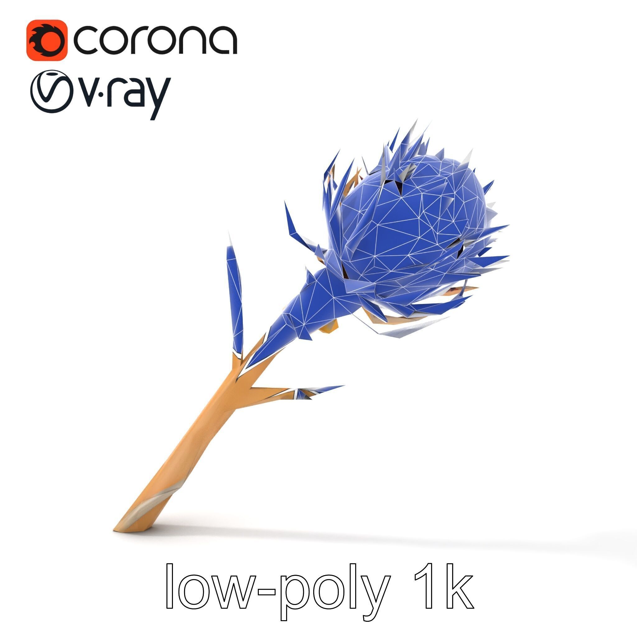 Luxurious Thistle Gold Accent Model Pack Low-poly 3D model_29