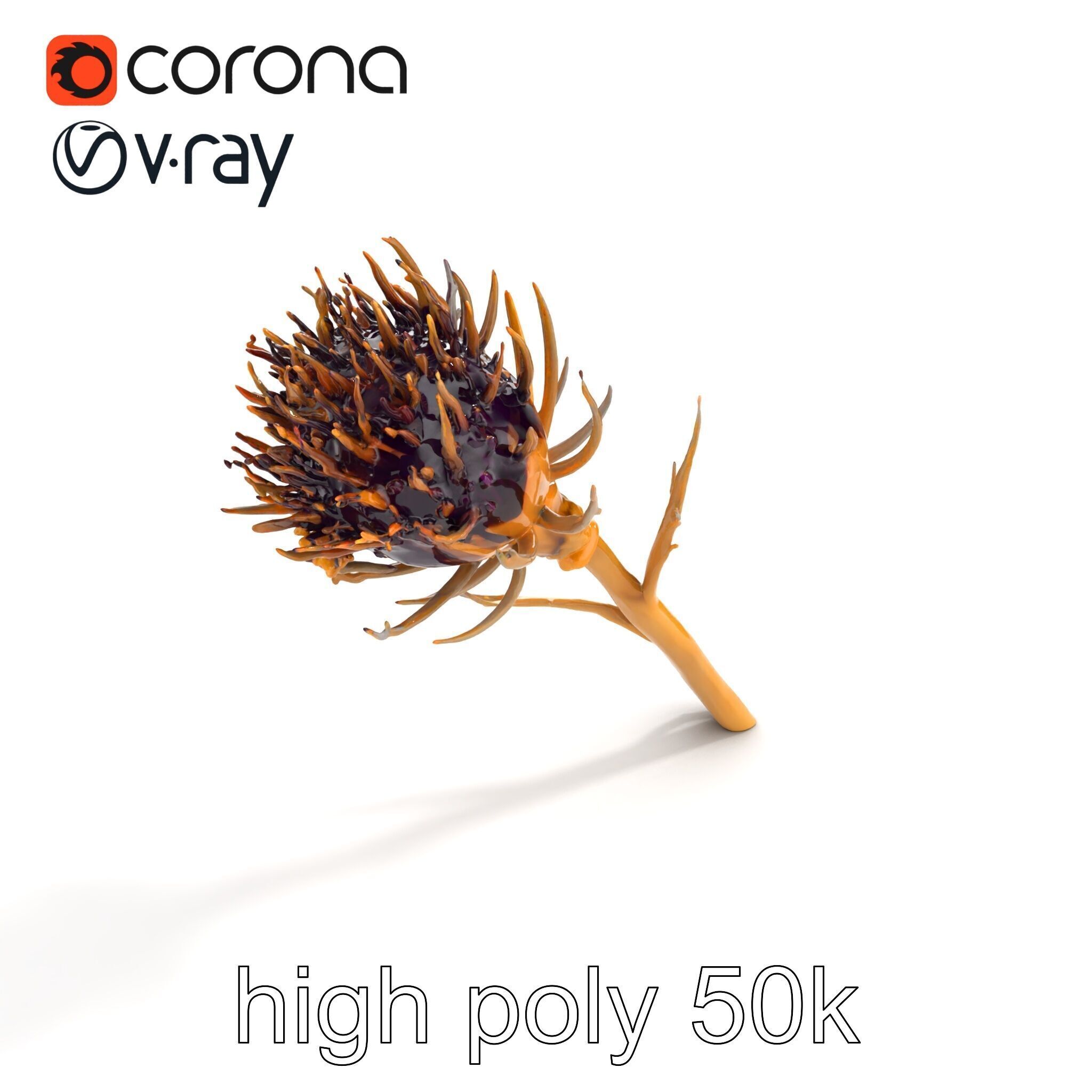 Luxurious Thistle Gold Accent Model Pack Low-poly 3D model_15