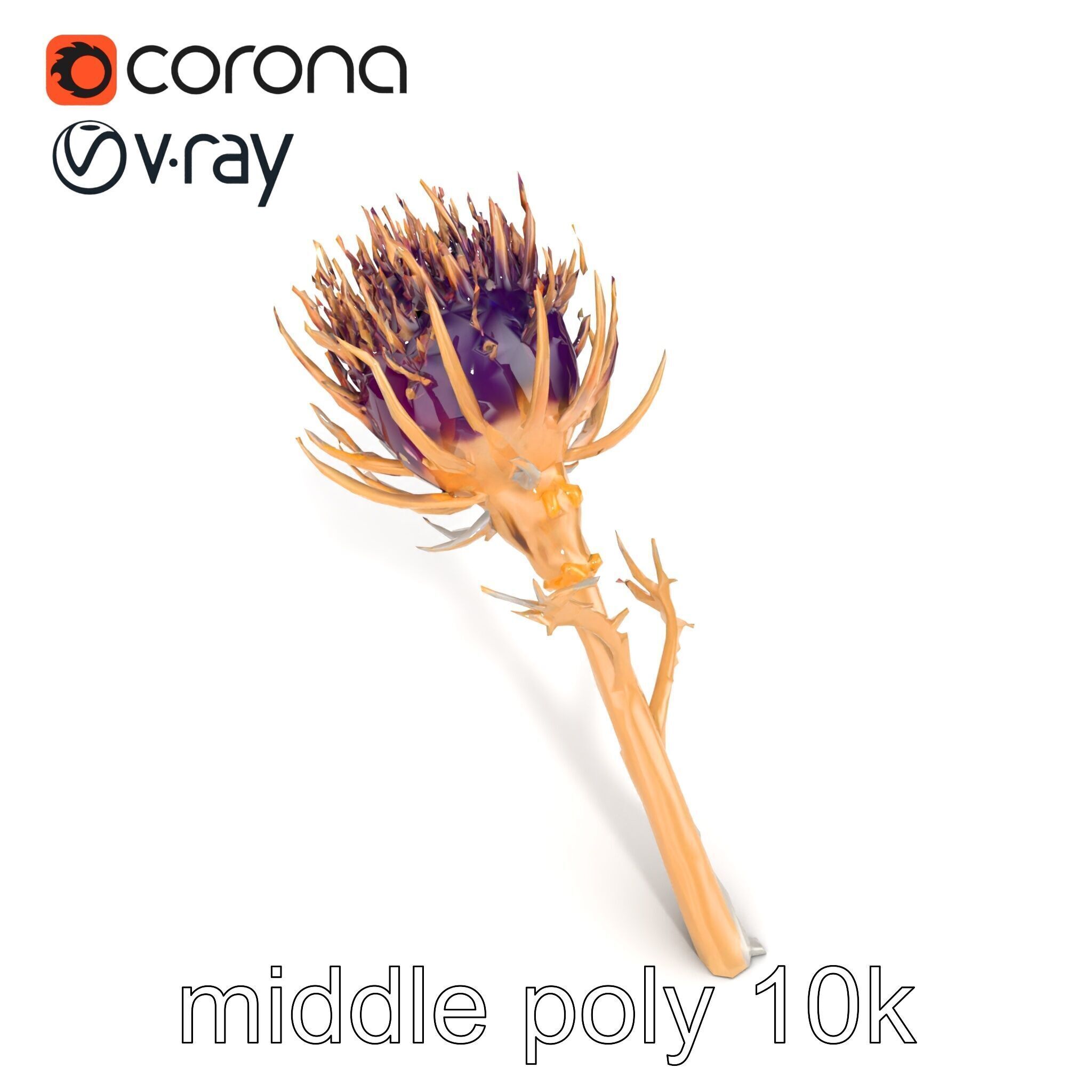 Luxurious Thistle Gold Accent Model Pack Low-poly 3D model_11