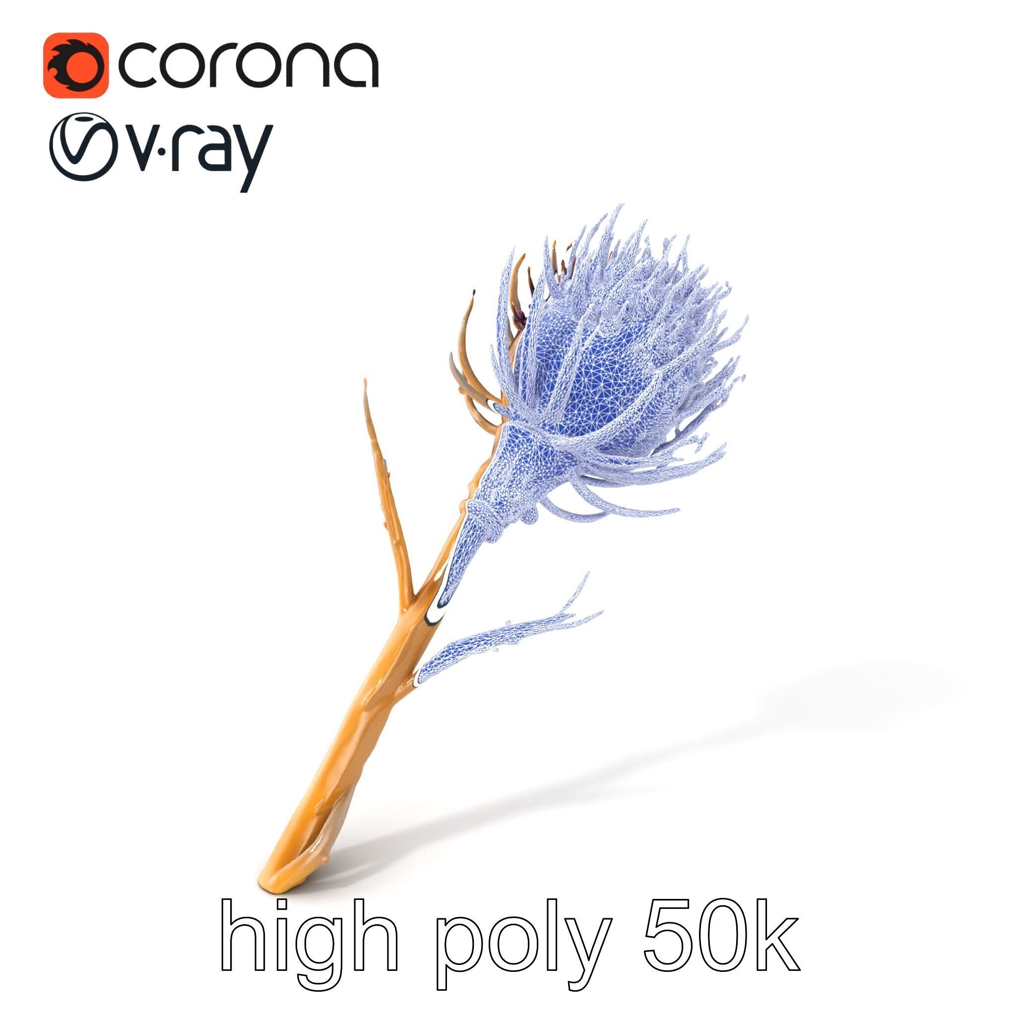 Luxurious Thistle Gold Accent Model Pack Low-poly 3D model_10