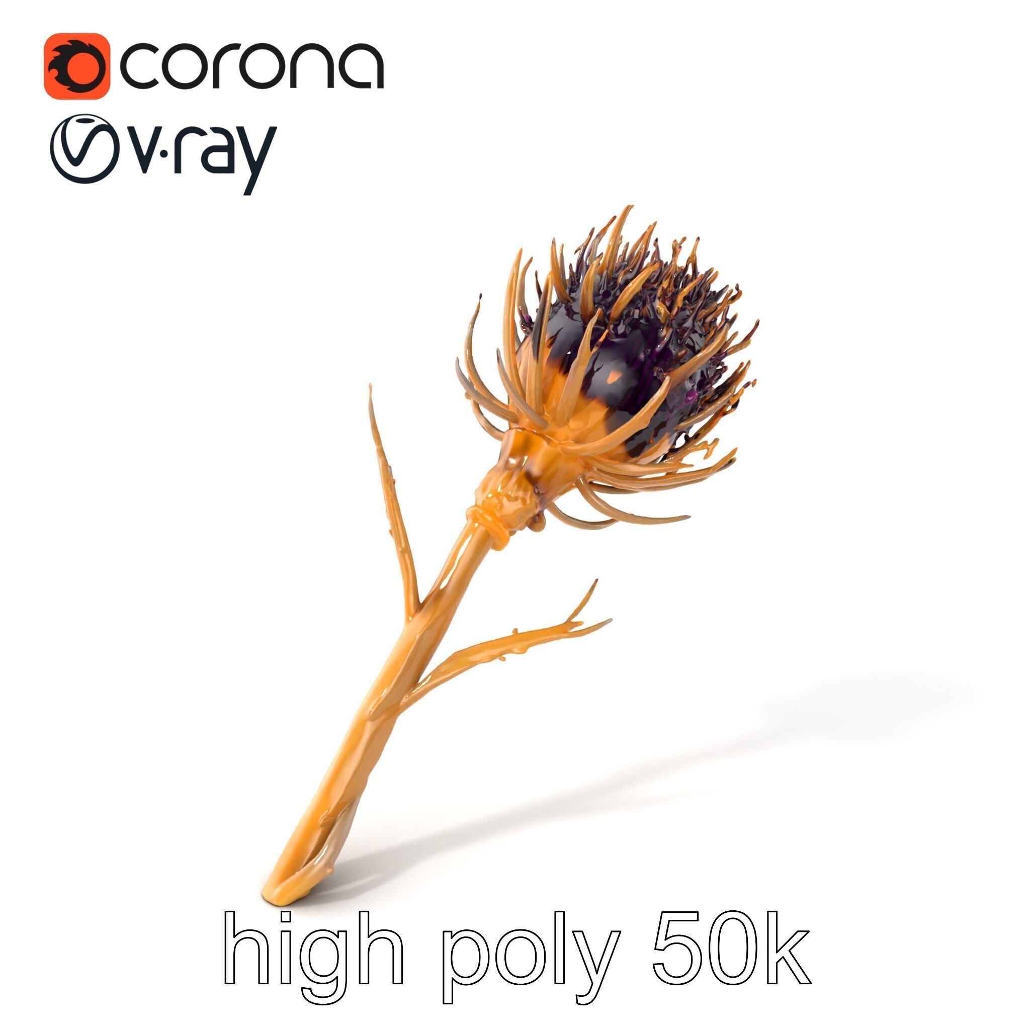 Luxurious Thistle Gold Accent Model Pack Low-poly 3D model_2