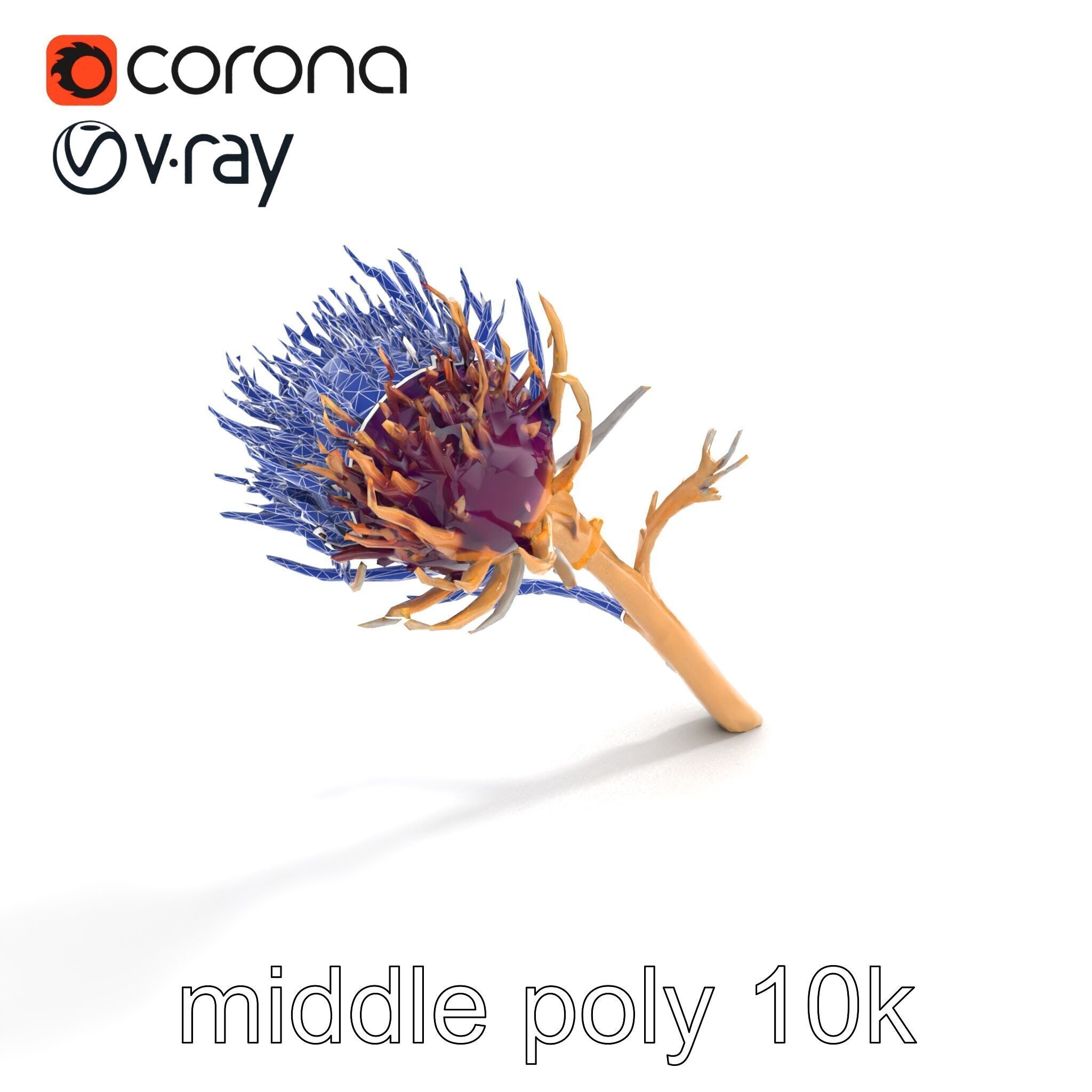 Luxurious Thistle Gold Accent Model Pack Low-poly 3D model_32